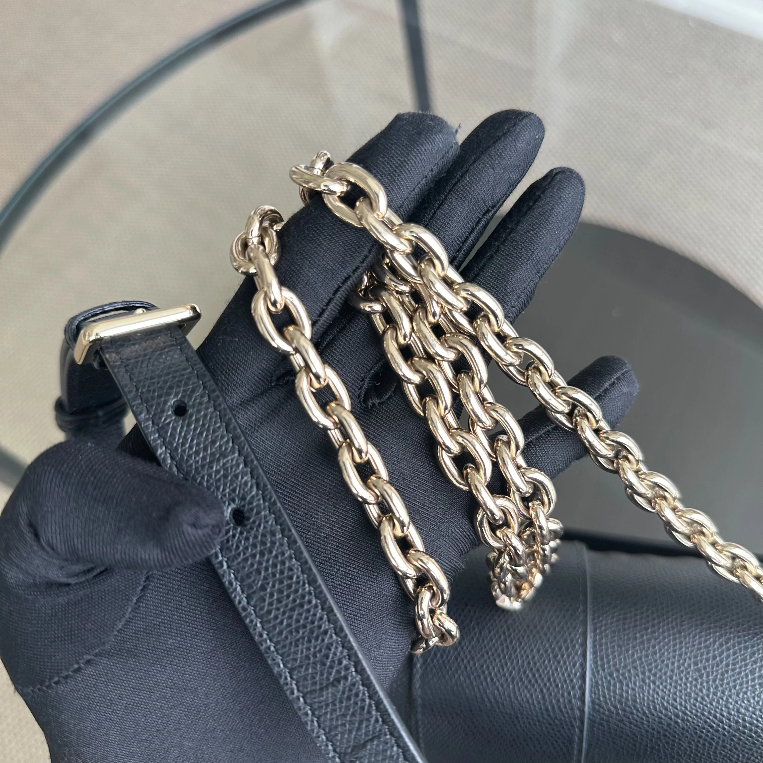 Dior East West Montaigne 30 Grained Calfskin Black LGHW - Best Luxury Designers