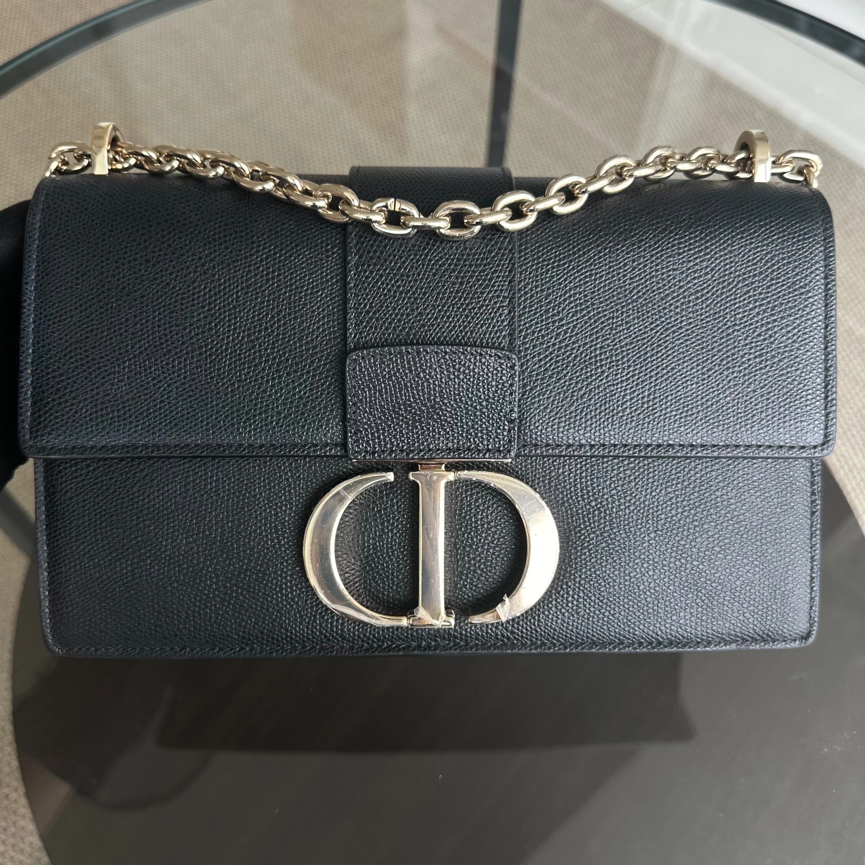 Dior East West Montaigne 30 Grained Calfskin Black LGHW - Best Luxury Designers