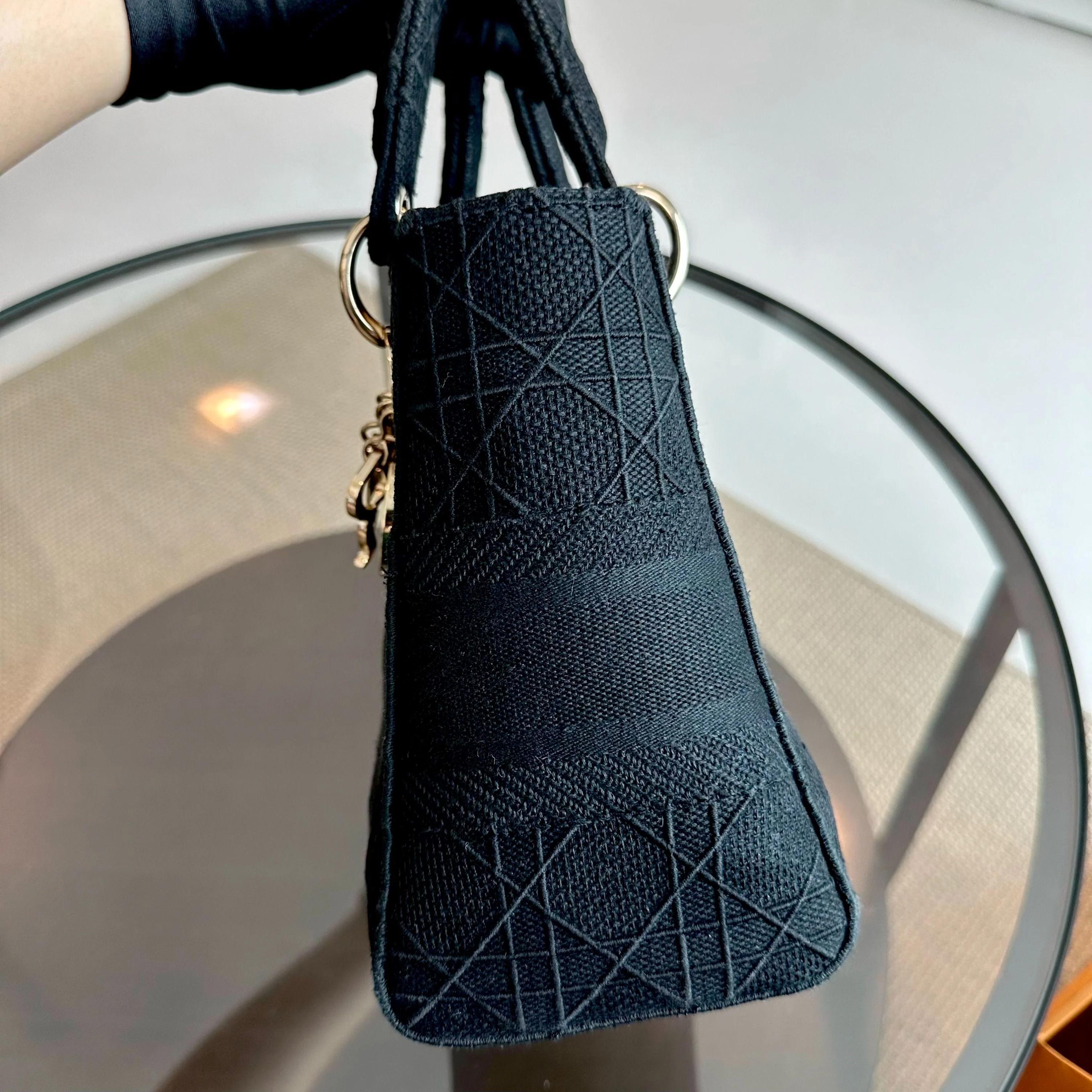 Dior Lady D-Lite Black Cannage Embroidery D Lite Cross Body GHW - Best Luxury Designers