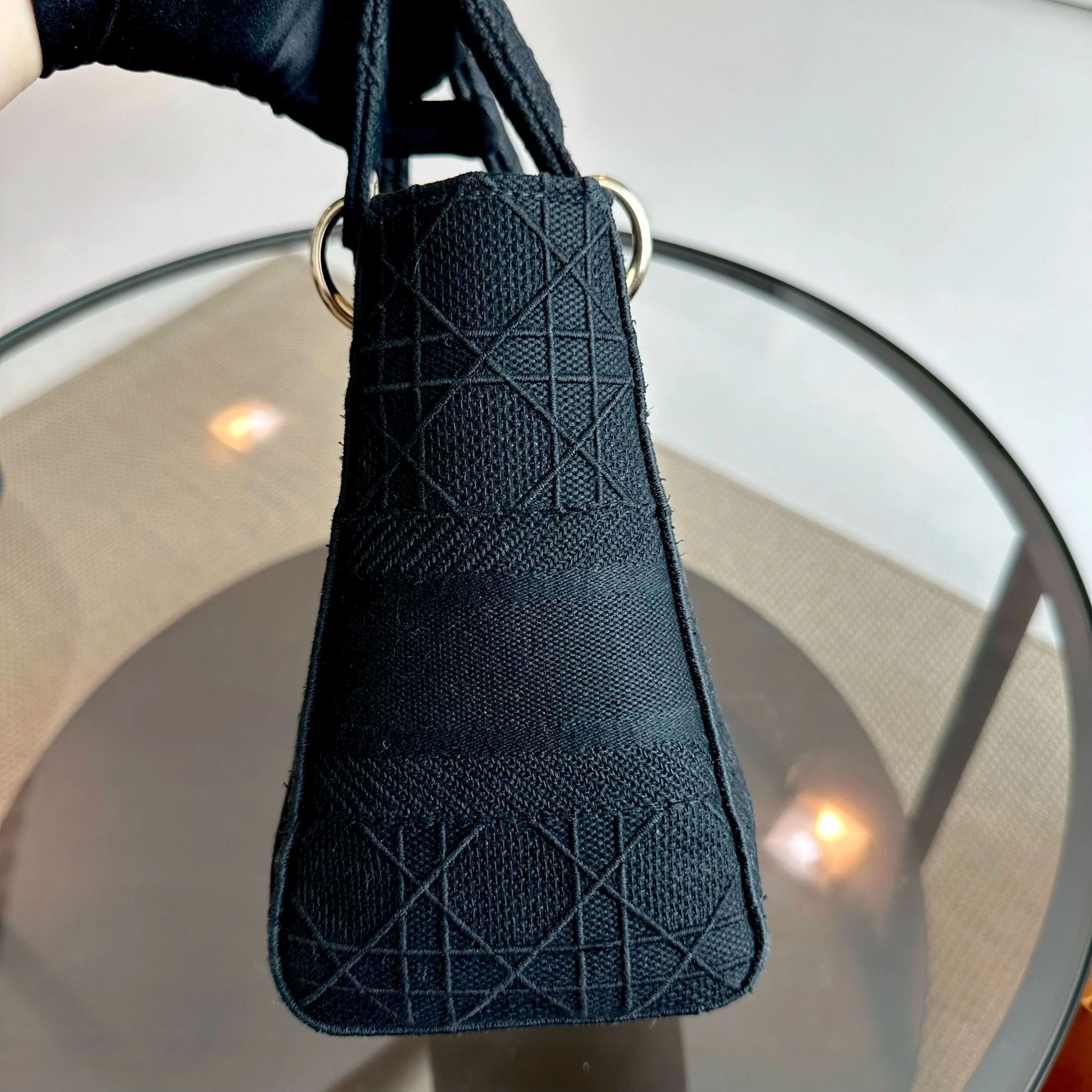 Dior Lady D-Lite Black Cannage Embroidery D Lite Cross Body GHW - Best Luxury Designers