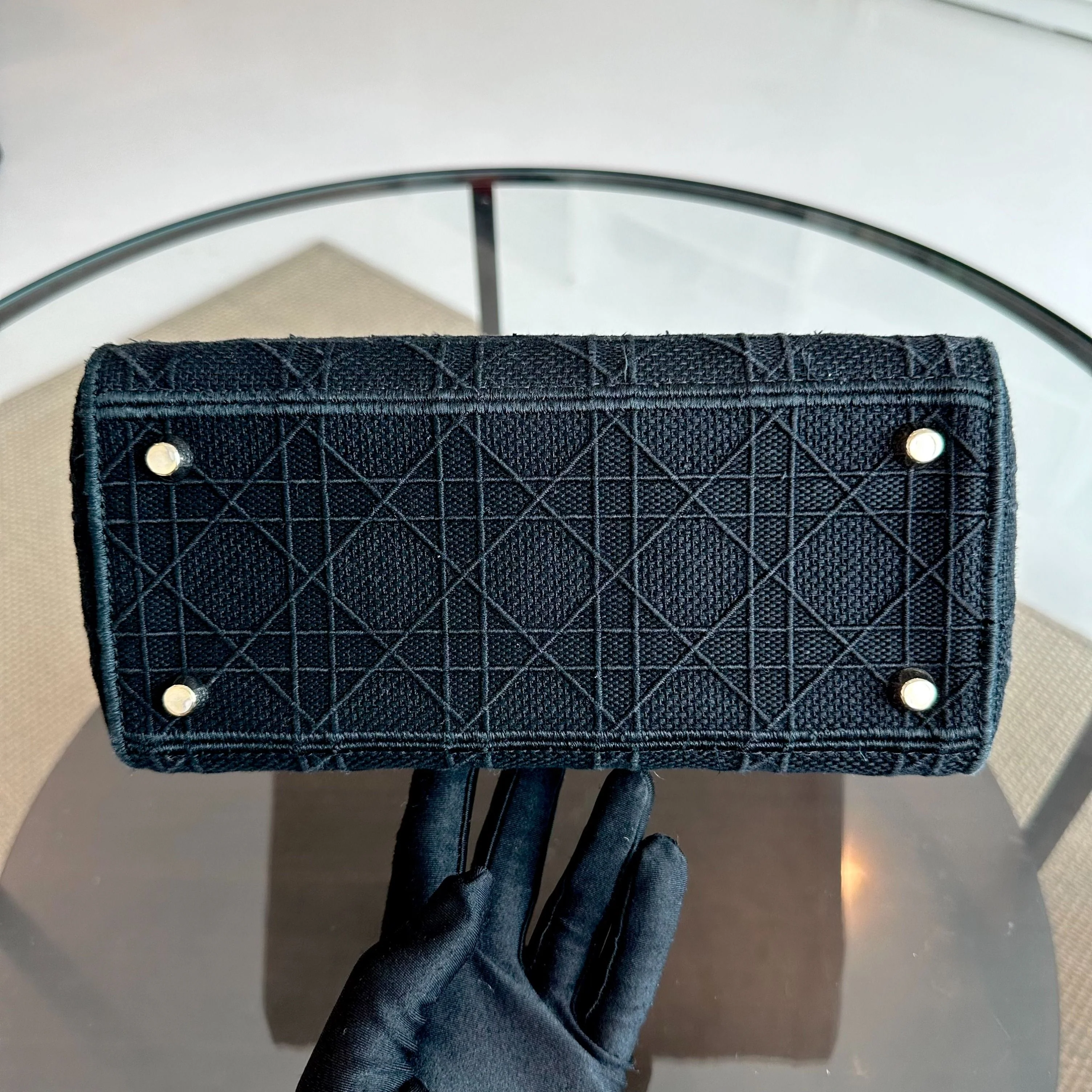 Dior Lady D-Lite Black Cannage Embroidery D Lite Cross Body GHW - Best Luxury Designers