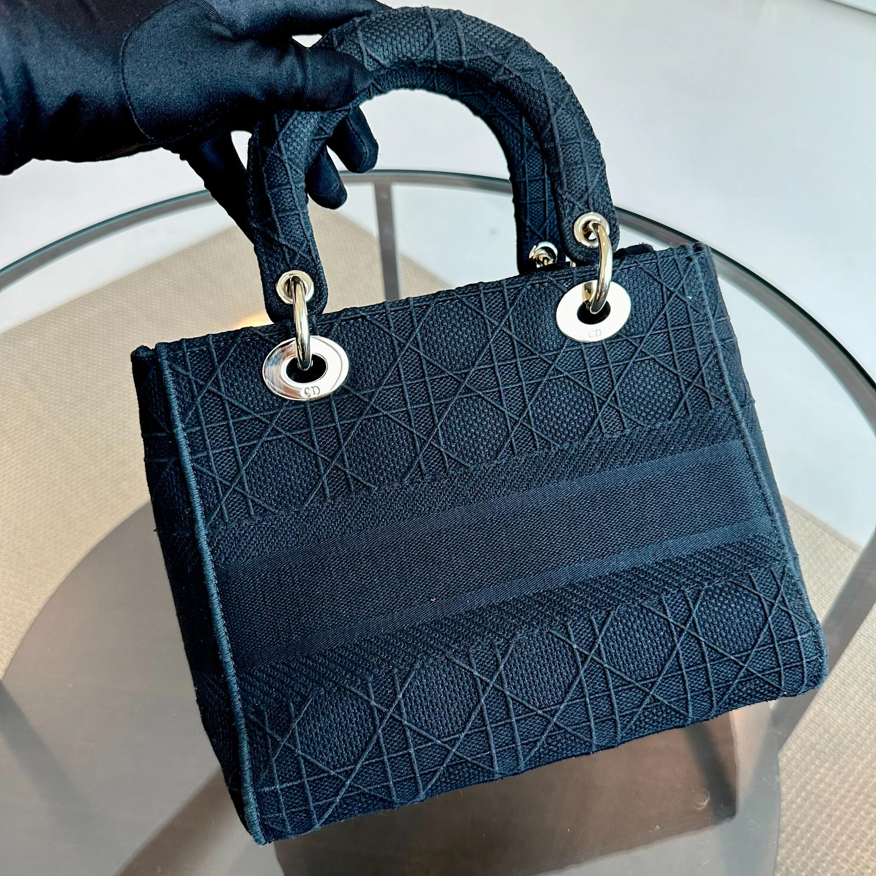 Dior Lady D-Lite Black Cannage Embroidery D Lite Cross Body GHW - Best Luxury Designers