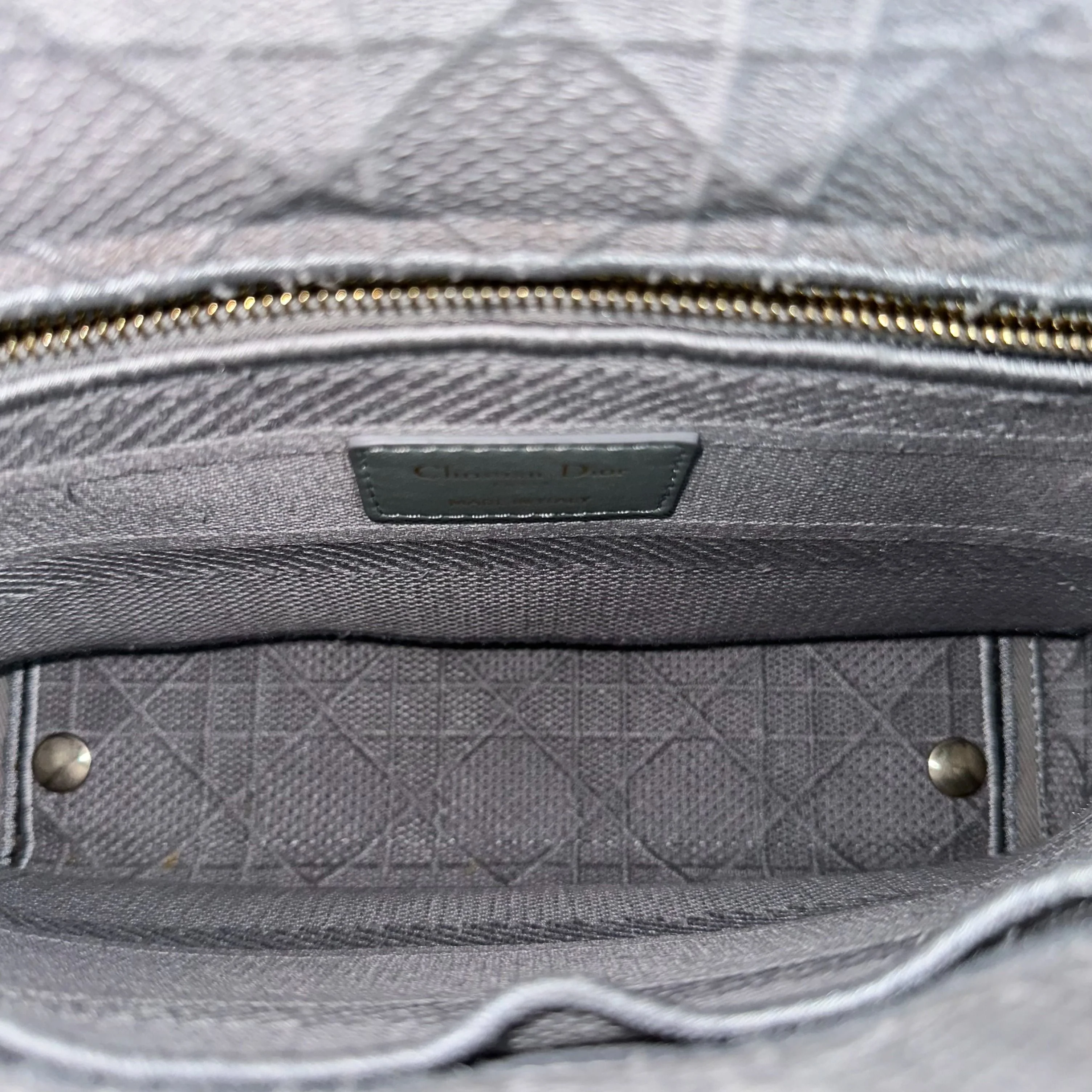 Dior Lady D-Lite Cannage Embroidery D Lite Grey GHW - Best Luxury Designers