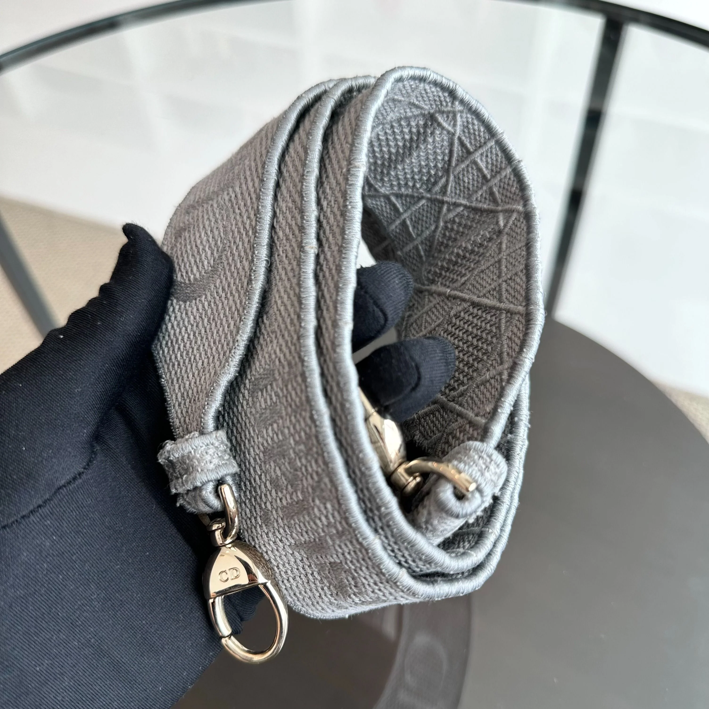 Dior Lady D-Lite Cannage Embroidery D Lite Grey GHW - Best Luxury Designers
