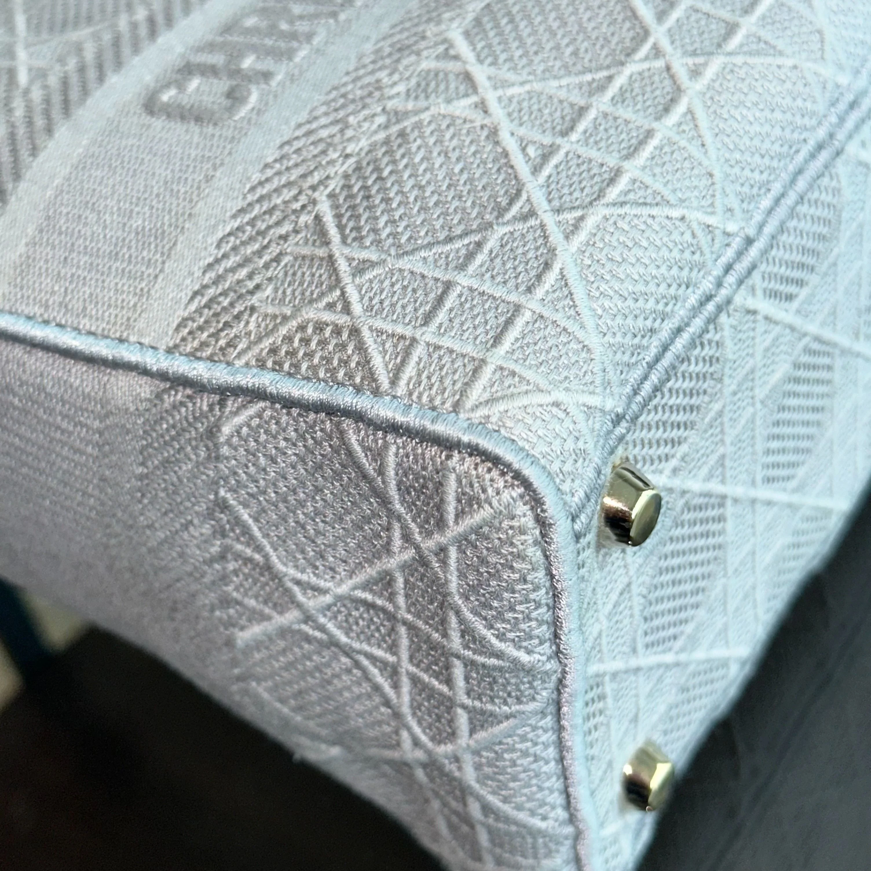 Dior Lady D-Lite Cannage Embroidery D Lite Grey GHW - Best Luxury Designers