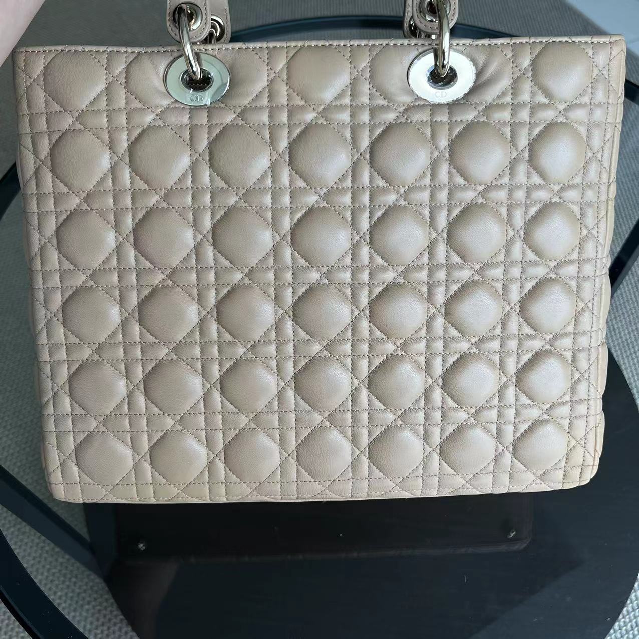 Dior Lady Large Cannage Lambskin Beige SHW - Best Luxury Designers