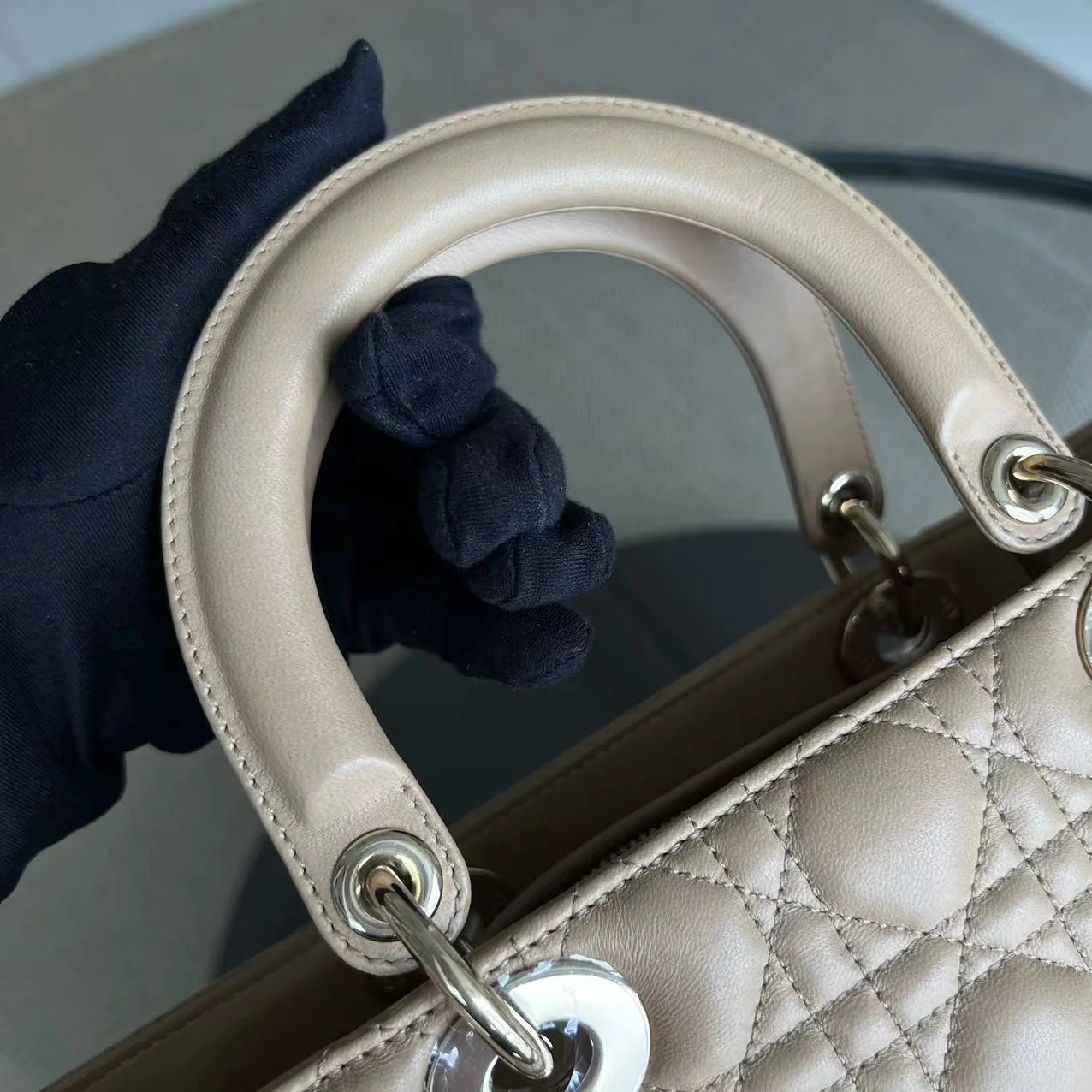 Dior Lady Large Cannage Lambskin Beige SHW - Best Luxury Designers