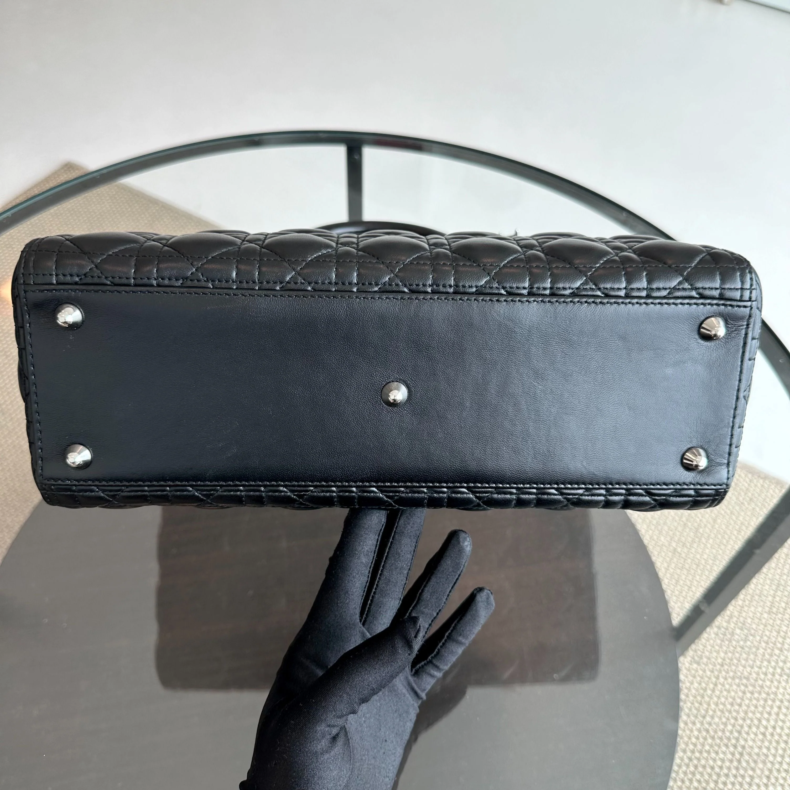 Dior Lady Large Cannage Lambskin Black SHW - Best Luxury Designers