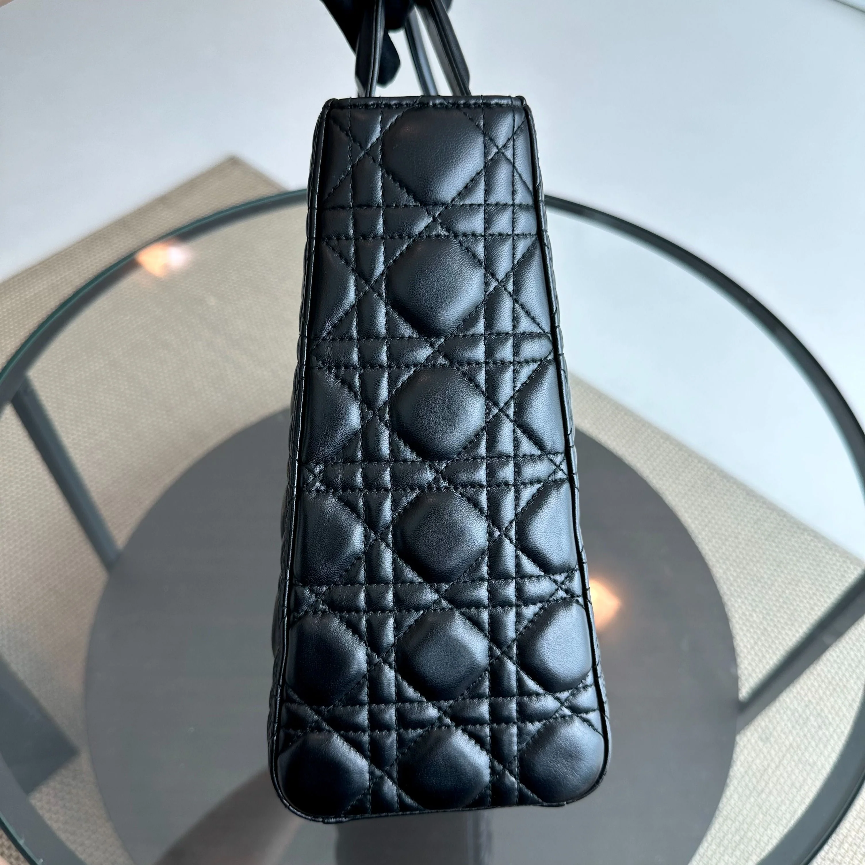 Dior Lady Large Cannage Lambskin Black SHW - Best Luxury Designers