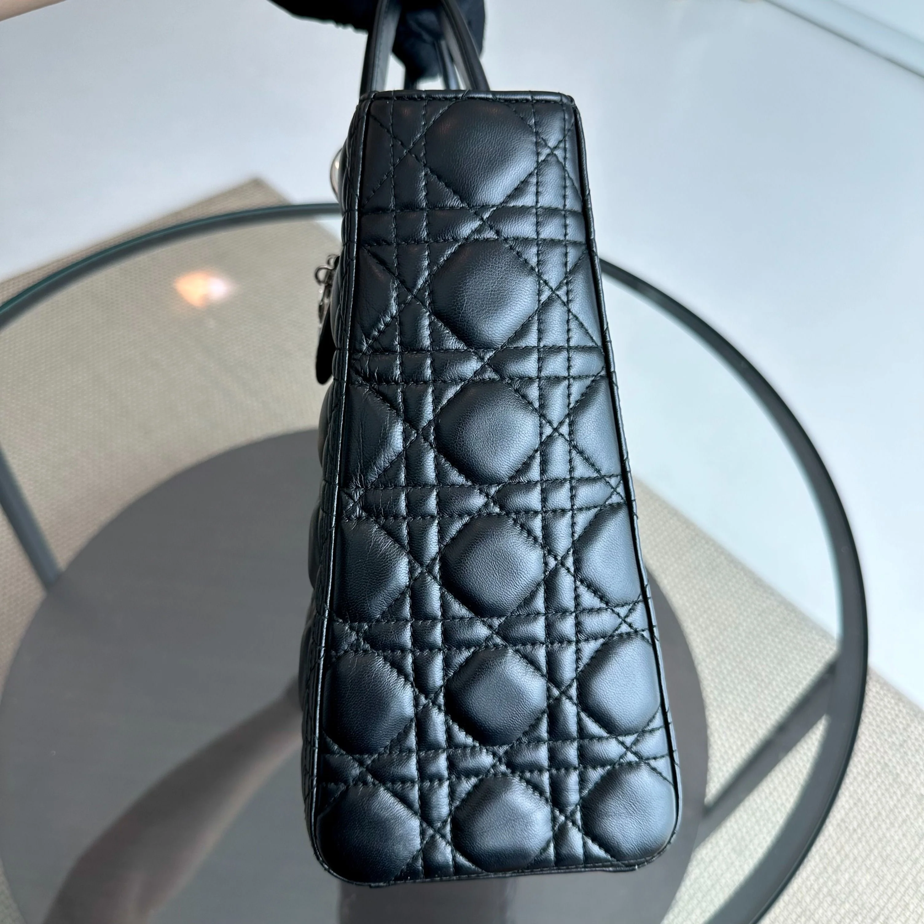 Dior Lady Large Cannage Lambskin Black SHW - Best Luxury Designers