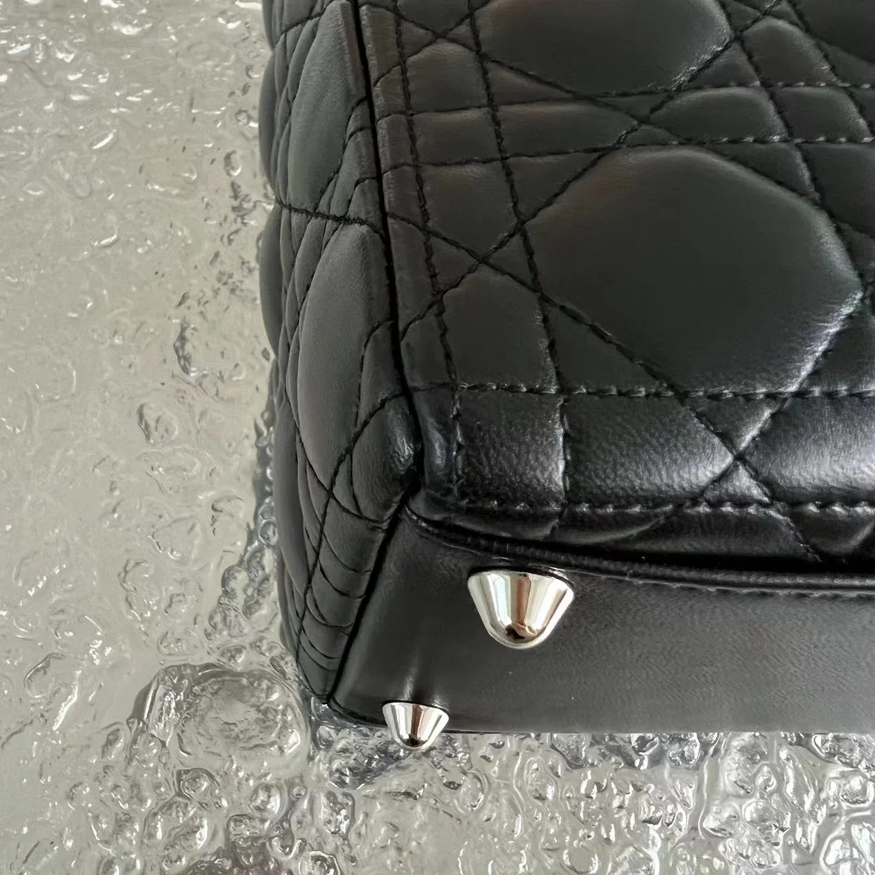Dior Lady Large Cannage Lambskin Black Silver Hardware - Best Luxury Designers