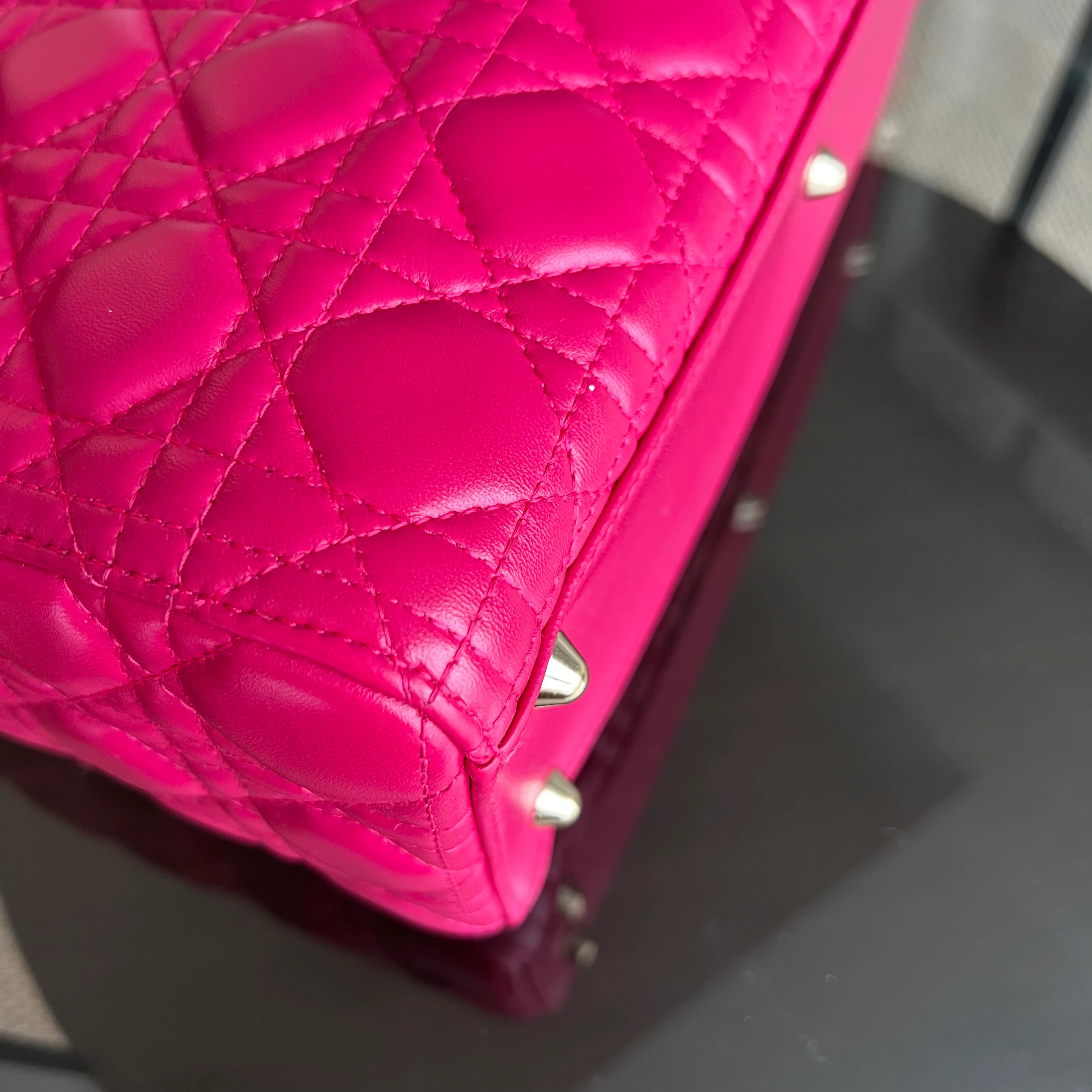 Dior Lady Large Cannage Lambskin Hot Pink Gold Hardware - Best Luxury Designers