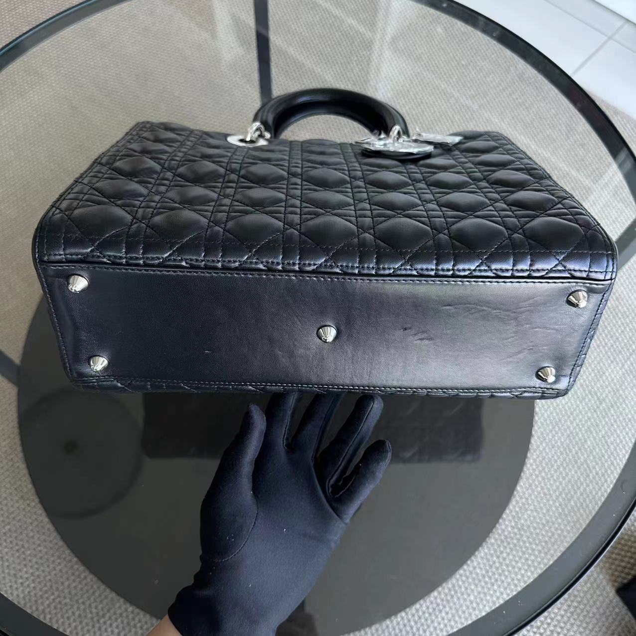 Dior Lady Large Cannage Lambskin Tote Black SHW - Best Luxury Designers