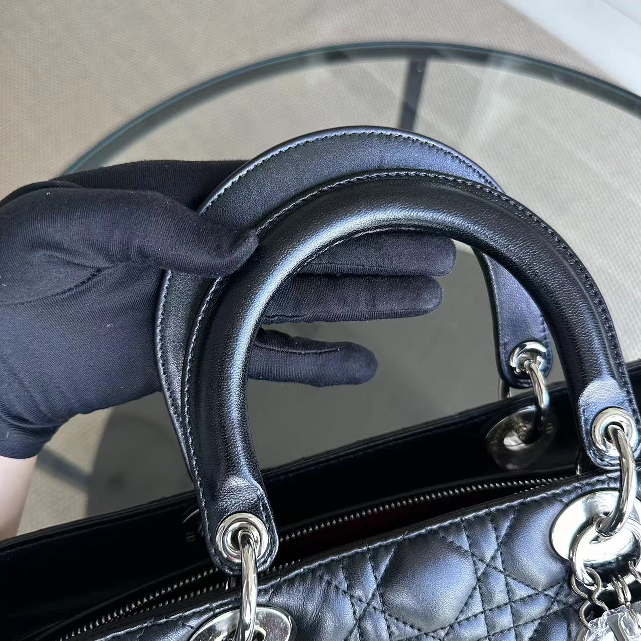 Dior Lady Large Cannage Lambskin Tote Black SHW - Best Luxury Designers