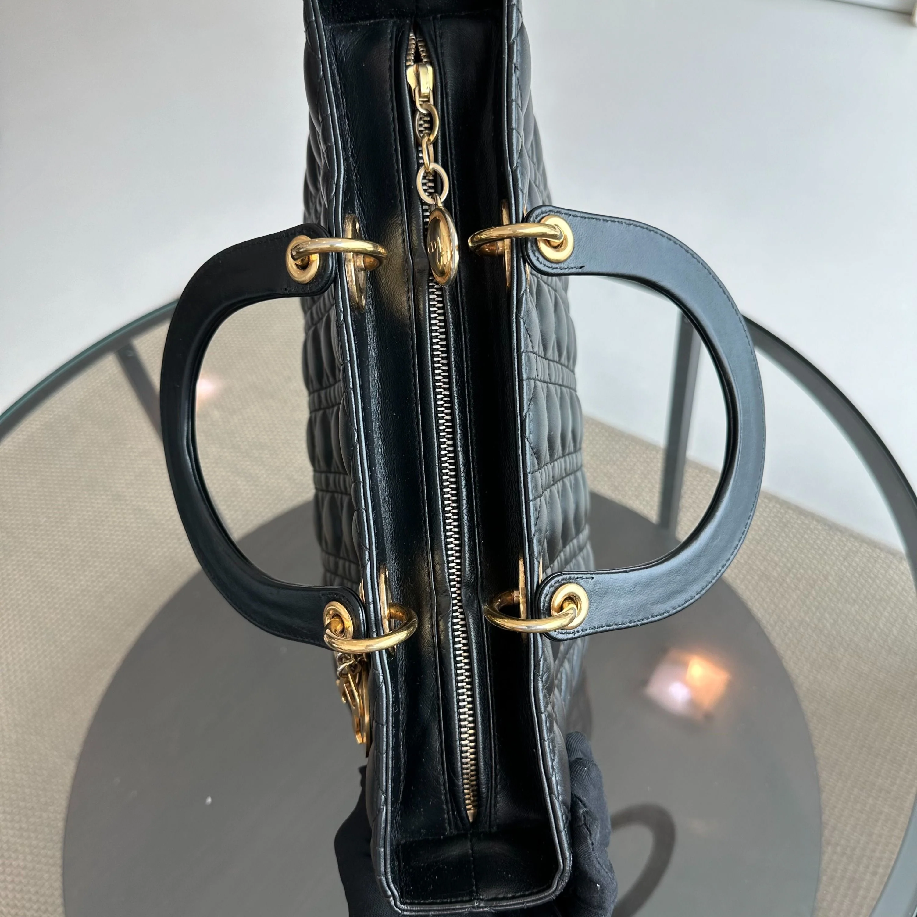 Dior Lady Large Lambskin Cannage Black GHW - Best Luxury Designers