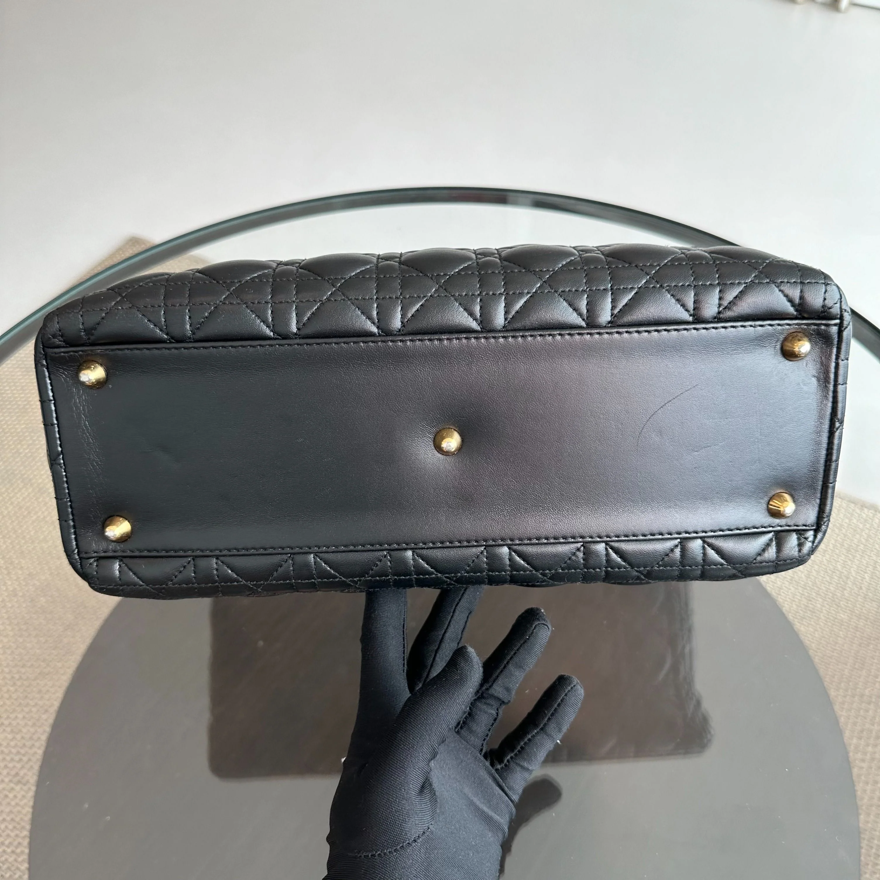 Dior Lady Large Lambskin Cannage Black GHW - Best Luxury Designers