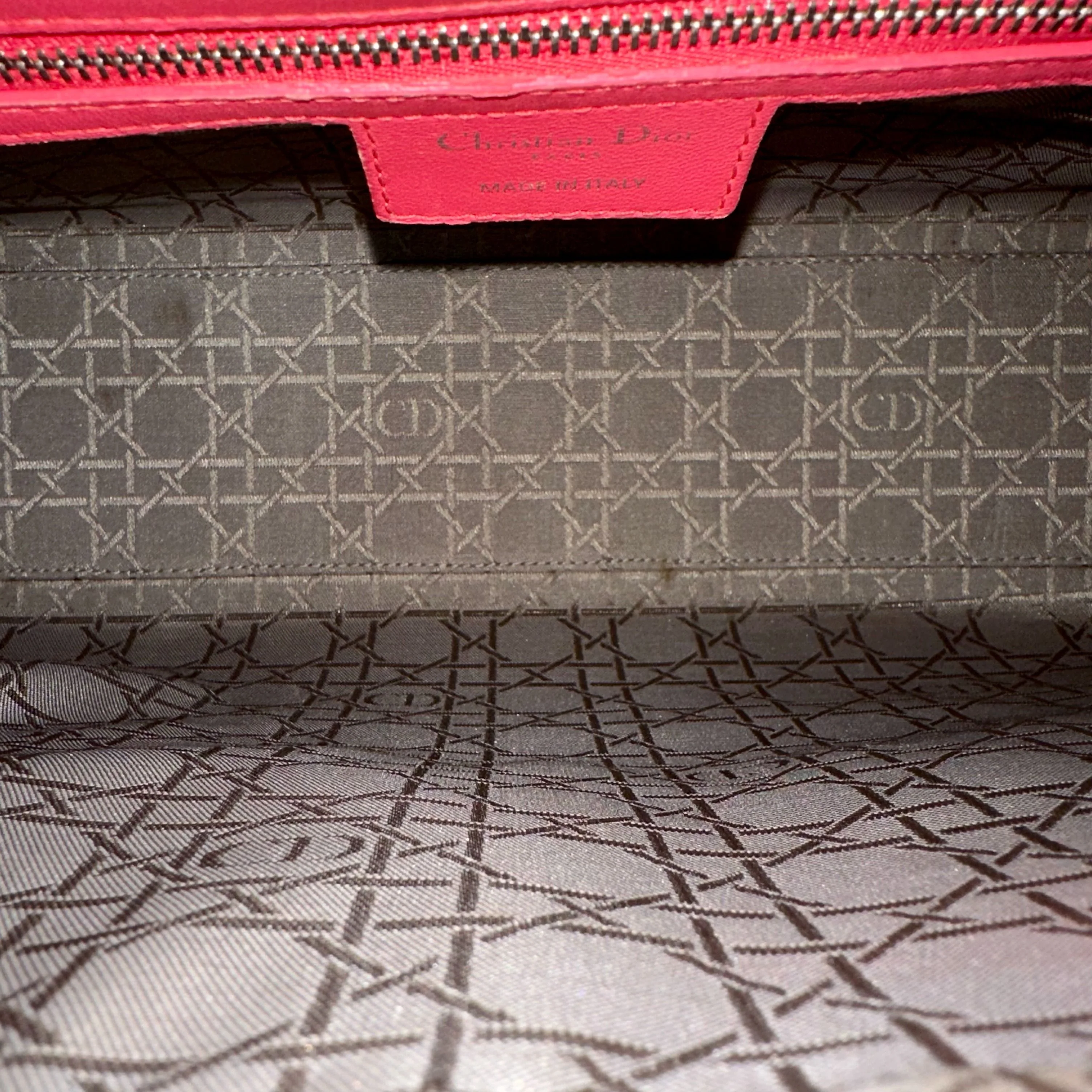 Dior Lady Large Lambskin Cannage Hot Pink SHW - Best Luxury Designers