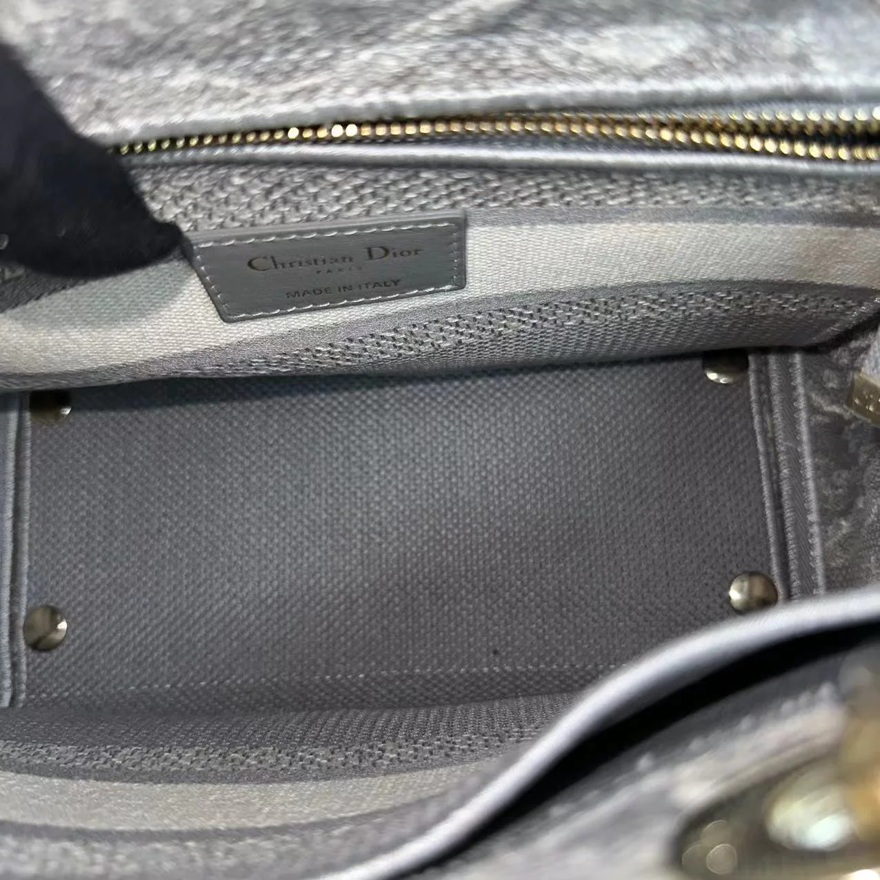 Dior Lady Medium D-Lite Toile de Joue Embroidery Grey LGHW - Best Luxury Designers