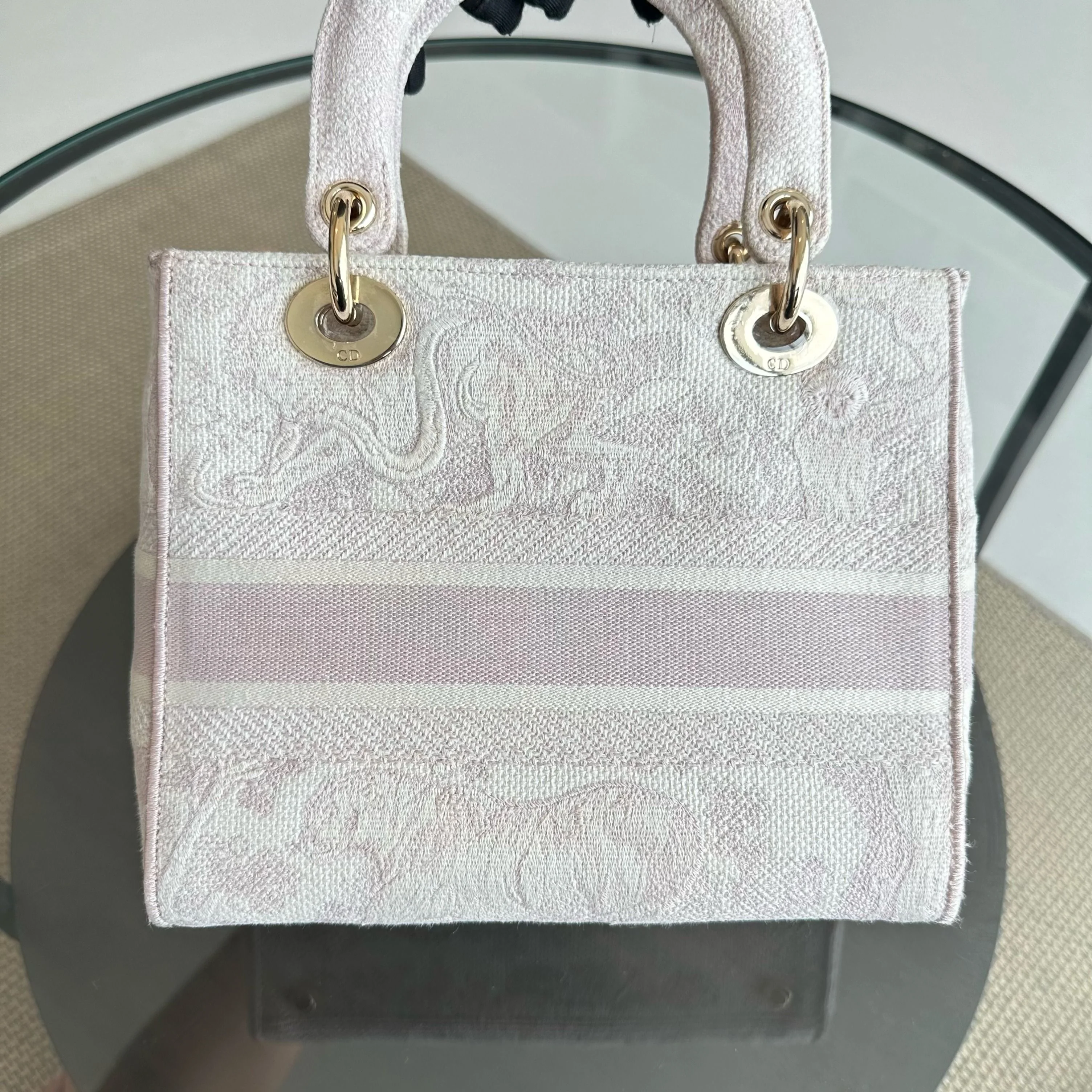 Dior Lady Medium D-Lite Toile de Jouy Embroidery LGHW - Best Luxury Designers