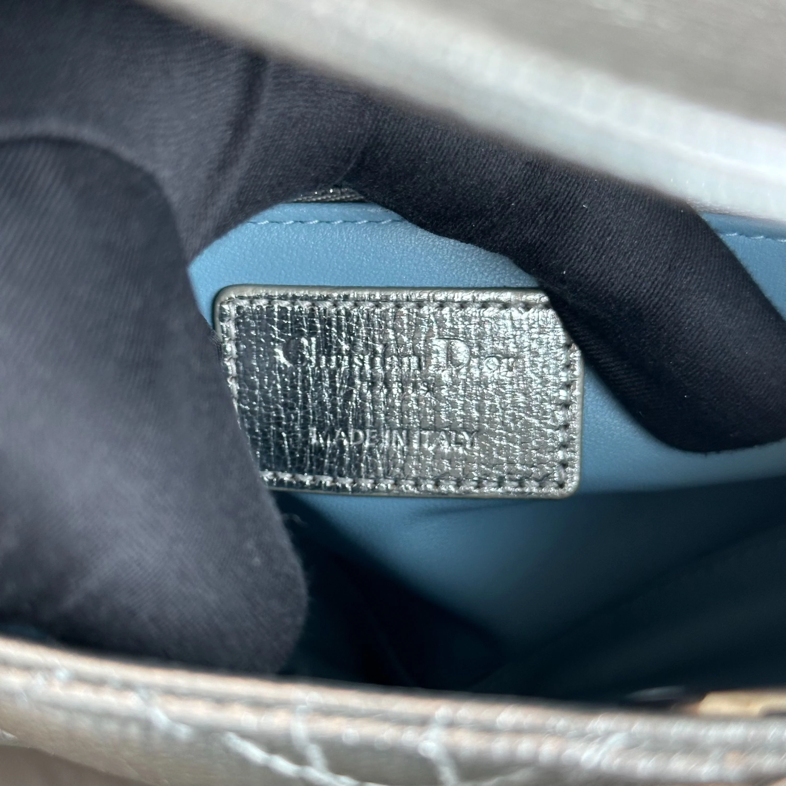 Dior Lady Metallic Calfskin Silver Limited Edition Badge Charm ABC SHW - Best Luxury Designers