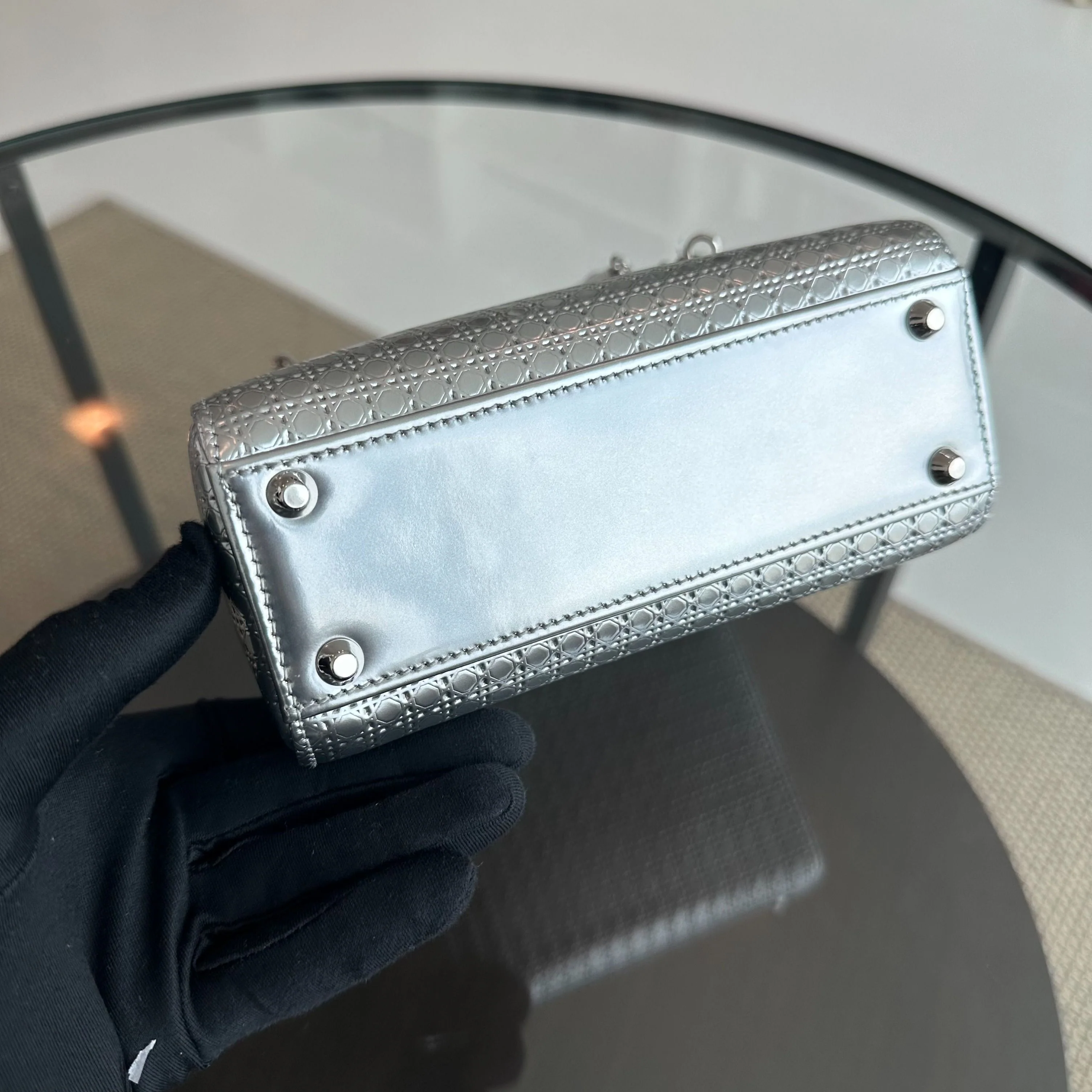 Dior Lady Mini Micro-Cannage Silver Limited Edition SHW - Best Luxury Designers