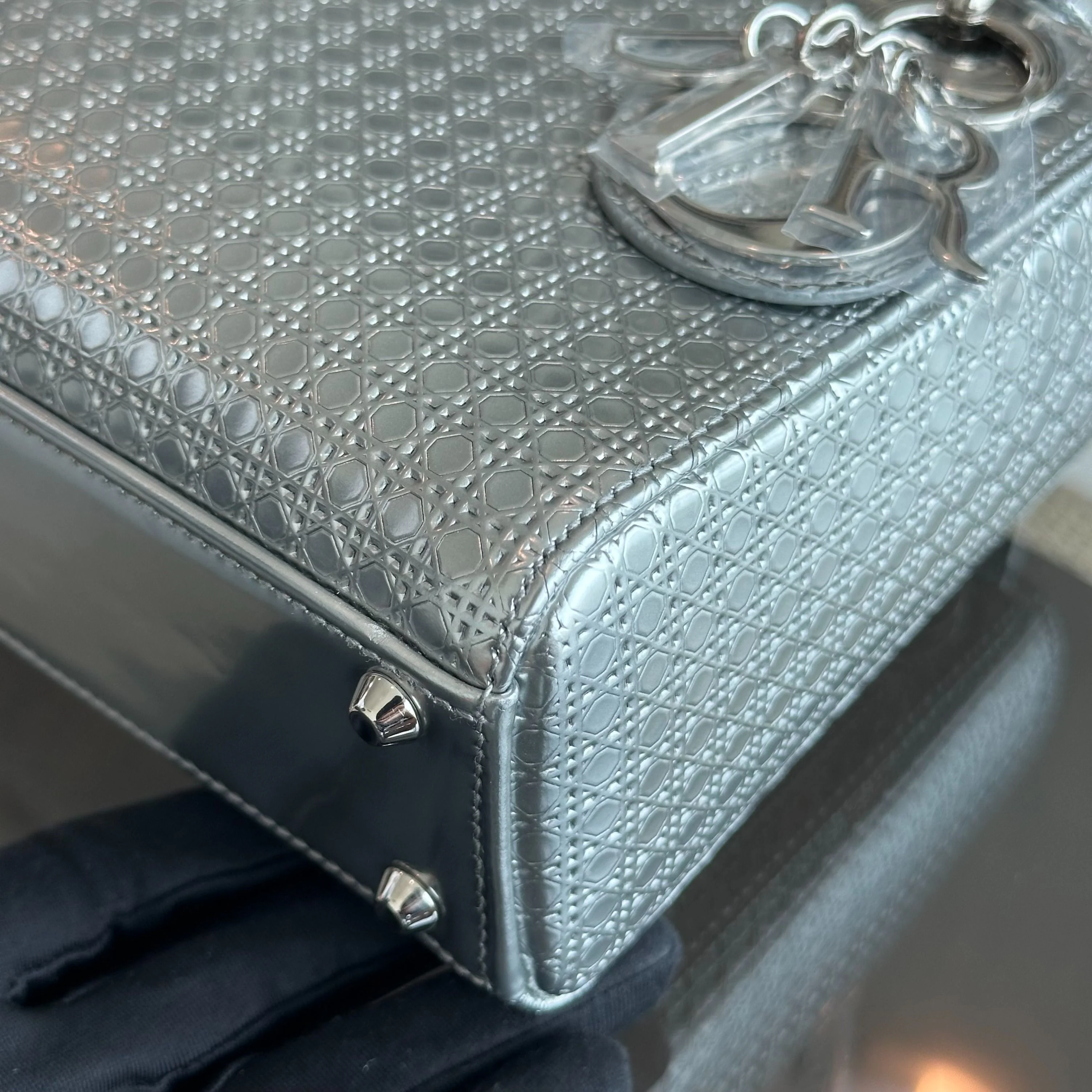 Dior Lady Mini Micro-Cannage Silver Limited Edition SHW - Best Luxury Designers