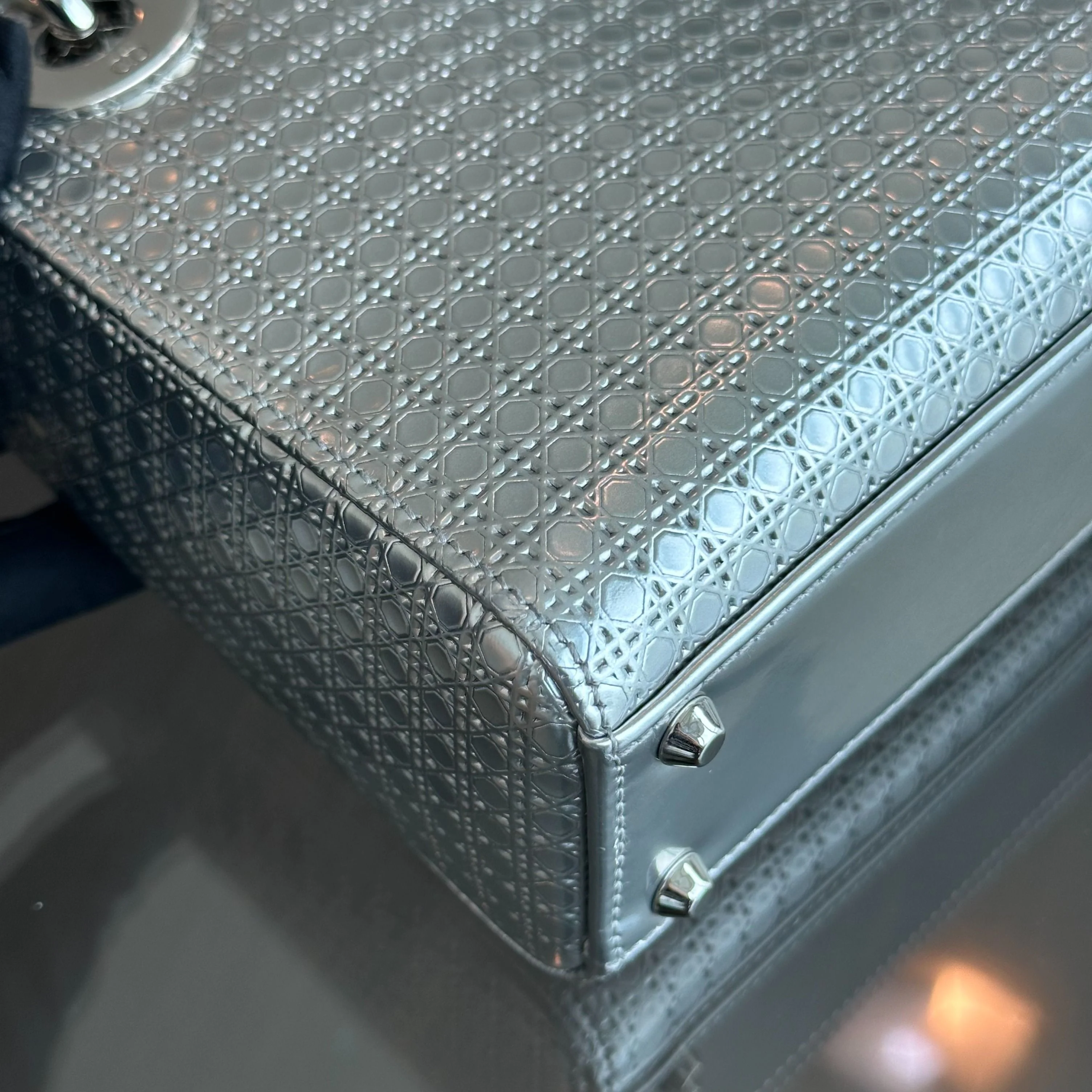 Dior Lady Mini Micro-Cannage Silver Limited Edition SHW - Best Luxury Designers