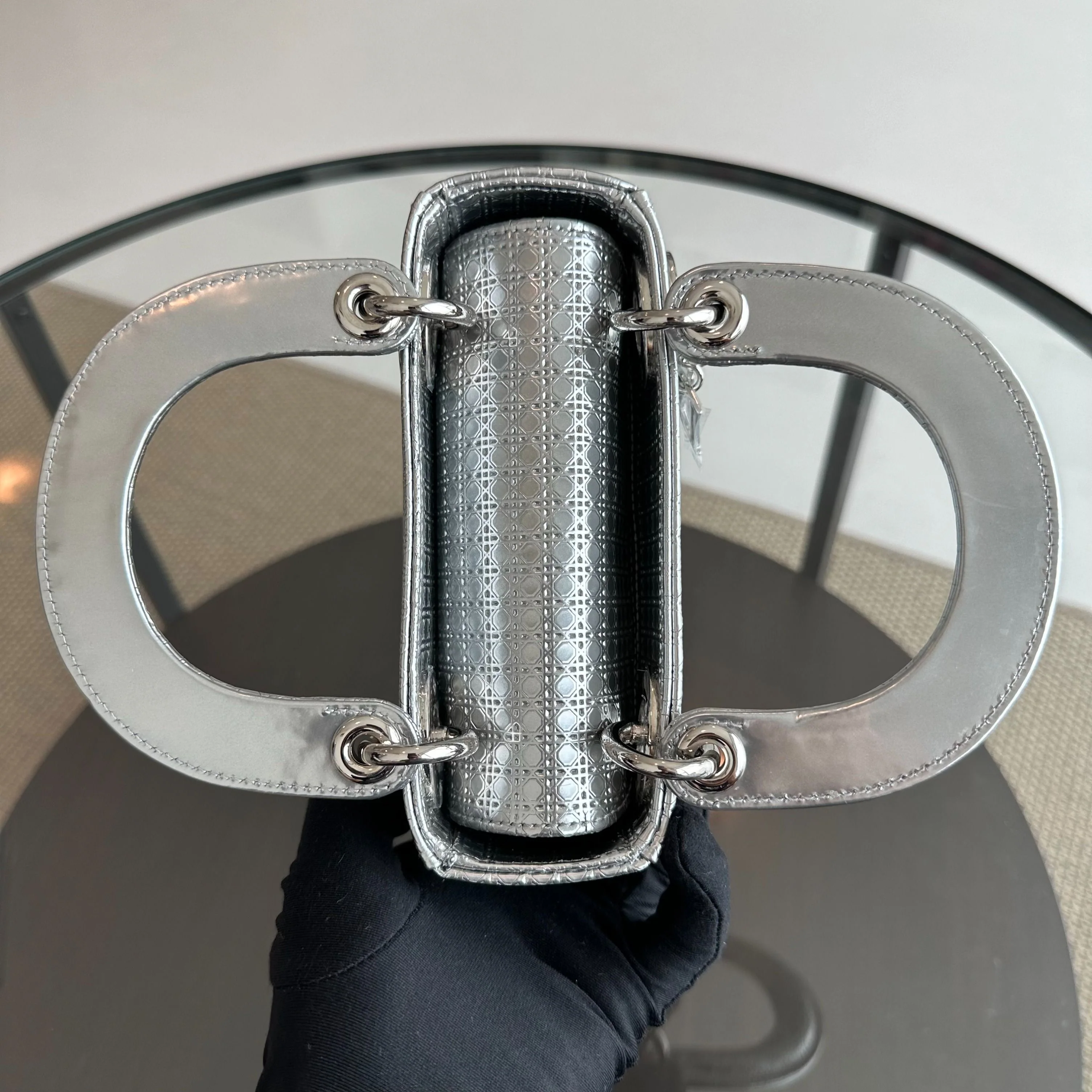 Dior Lady Mini Micro-Cannage Silver Limited Edition SHW - Best Luxury Designers