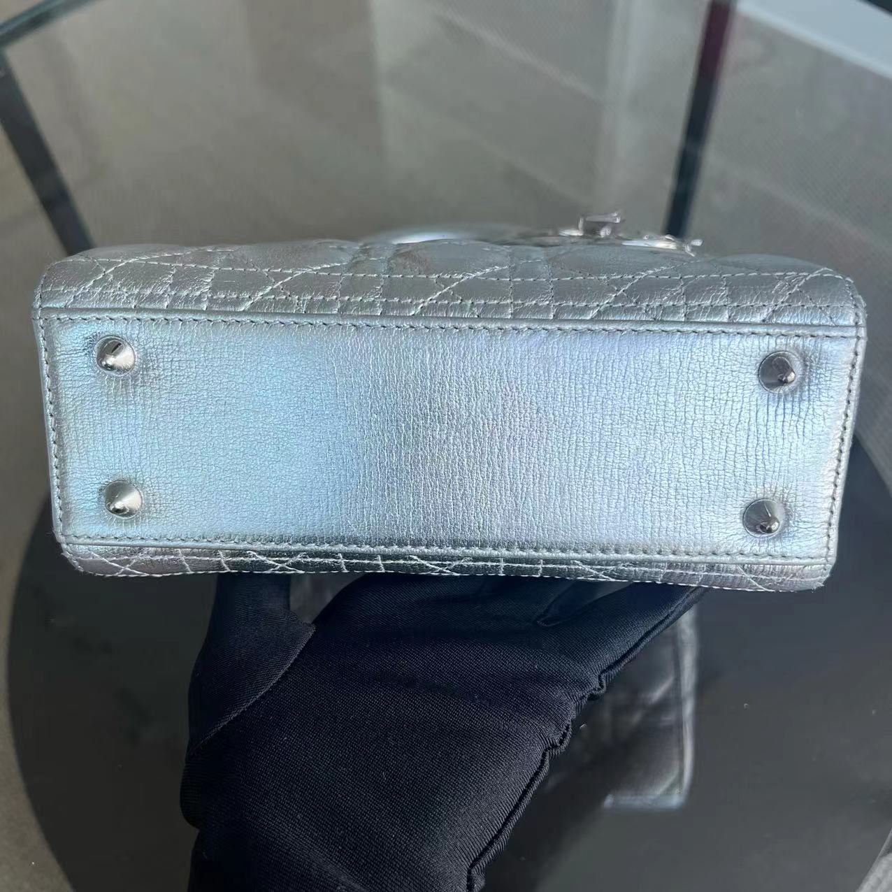 Dior Lady Small Metallic Calfskin Cannage ABC MyABC Silver Hardware - Best Luxury Designers