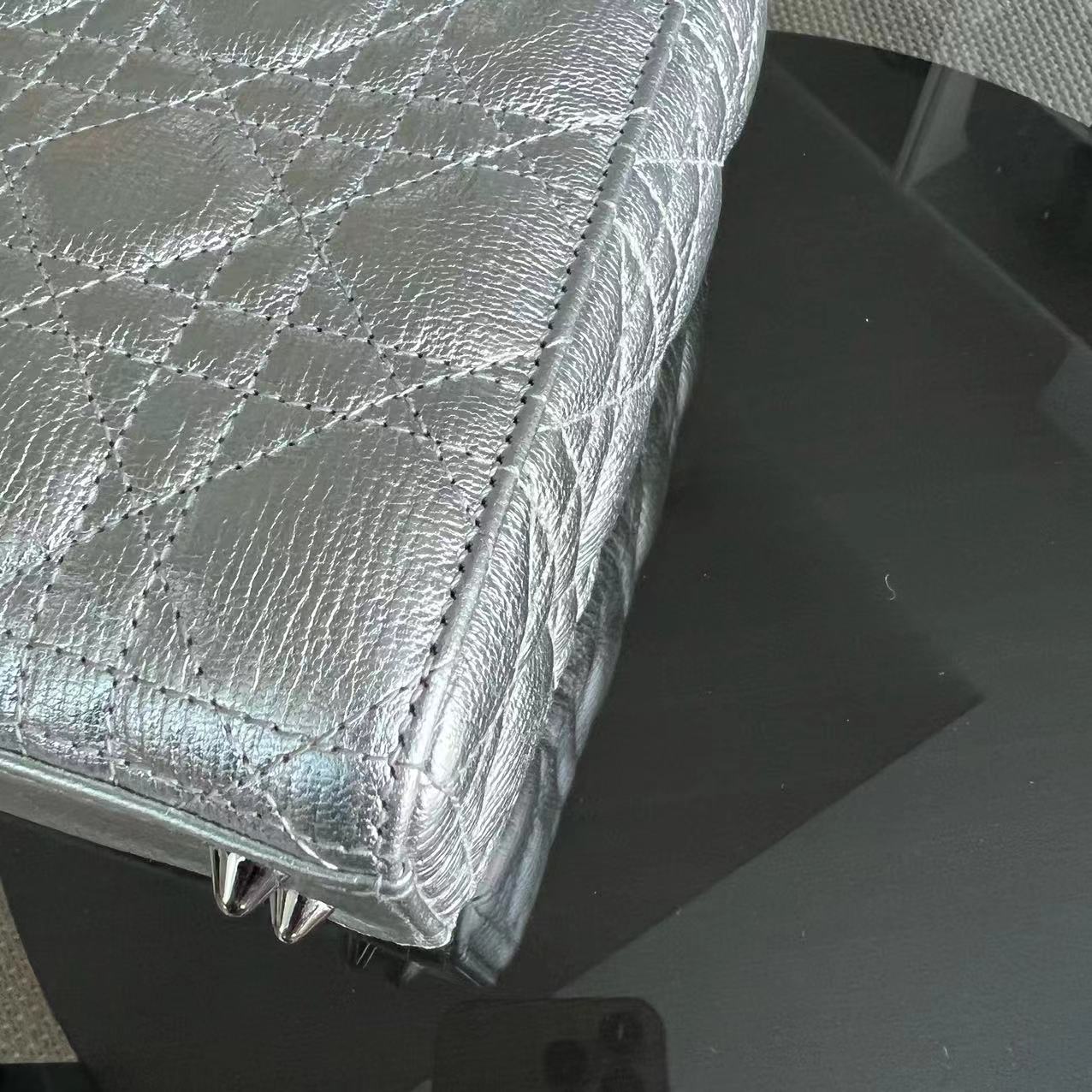 Dior Lady Small Metallic Calfskin Cannage ABC MyABC Silver Hardware - Best Luxury Designers