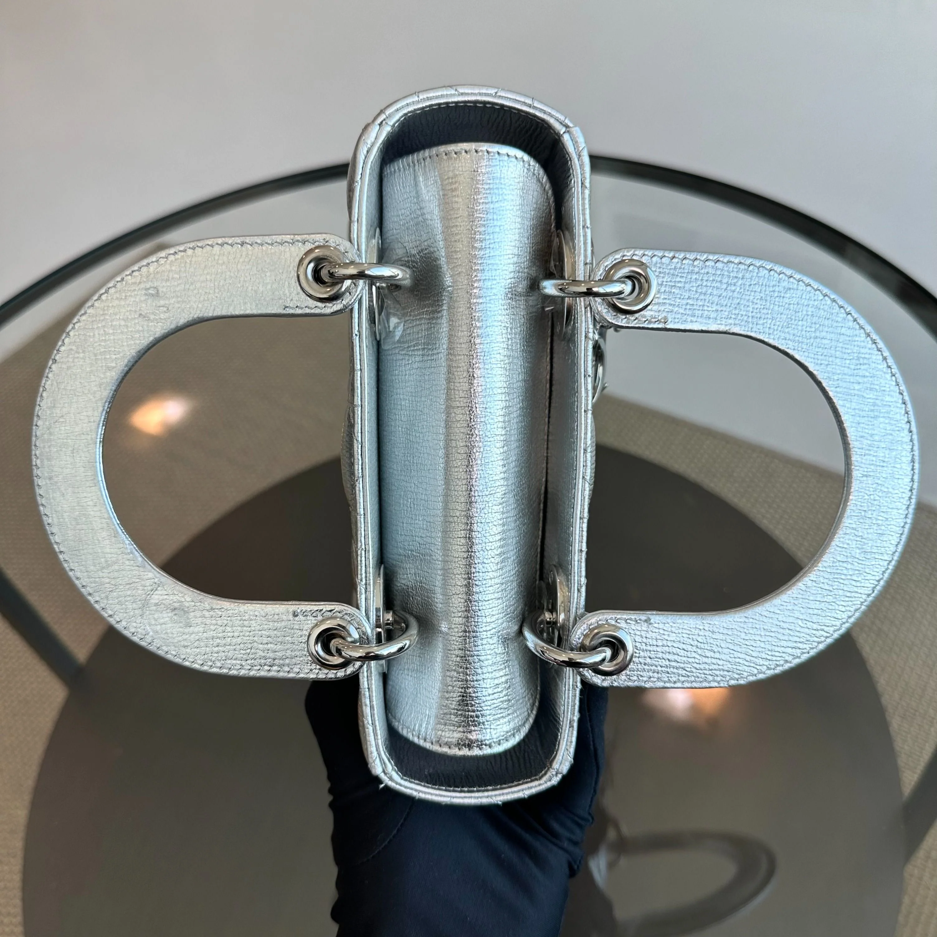 Dior Lady Small Metallic Silver Limited Edition Badge Charm ABC SHW - Best Luxury Designers