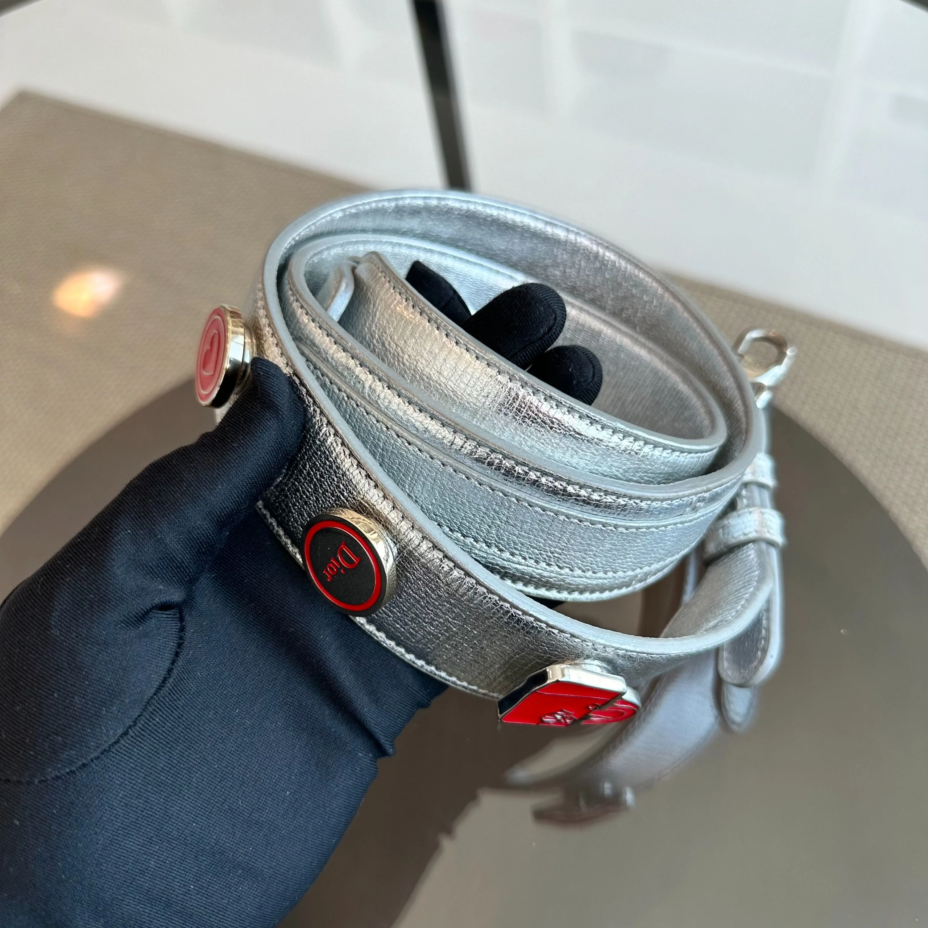 Dior Lady Small Metallic Silver Limited Edition Badge Charm ABC SHW - Best Luxury Designers