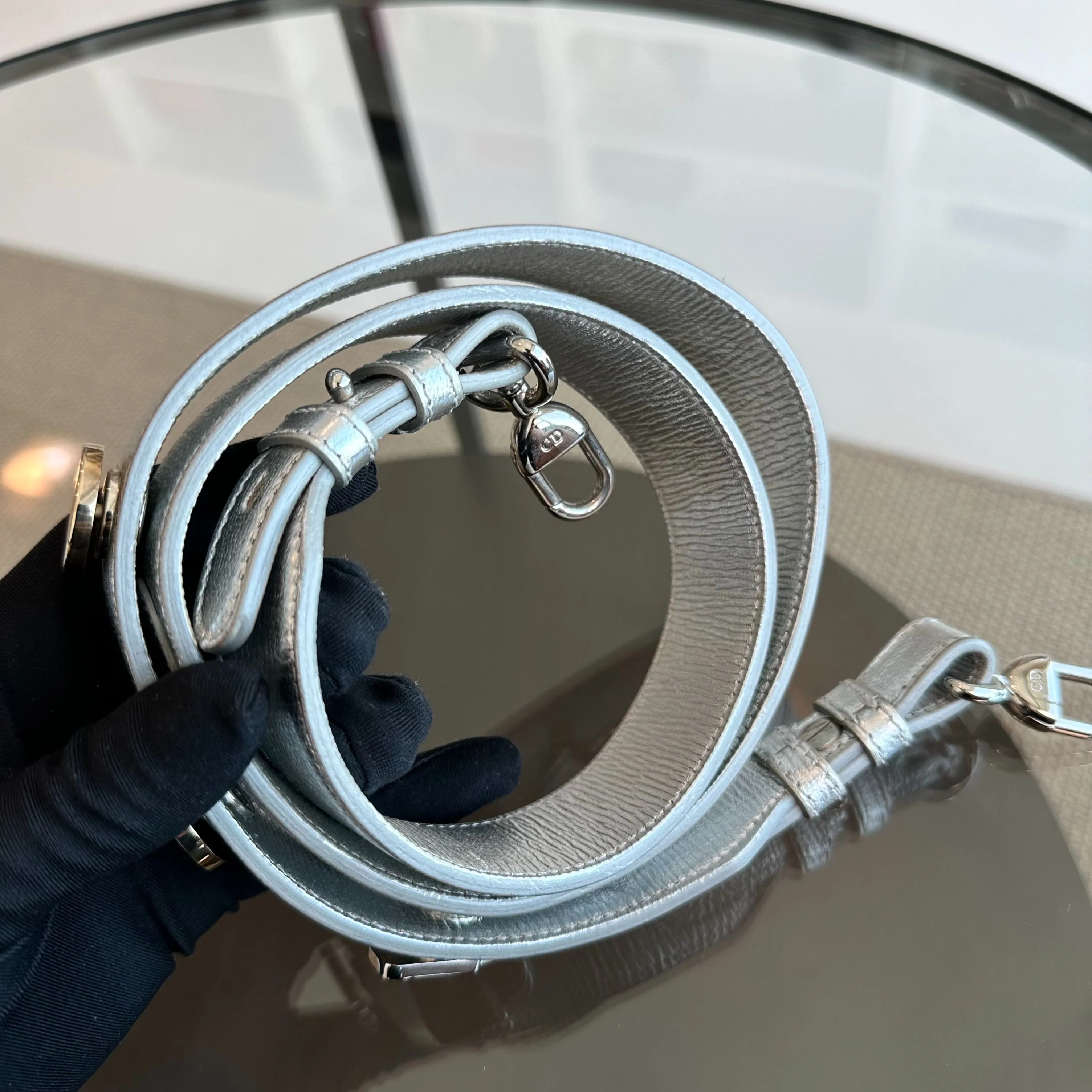 Dior Lady Small Metallic Silver Limited Edition Badge Charm ABC SHW - Best Luxury Designers