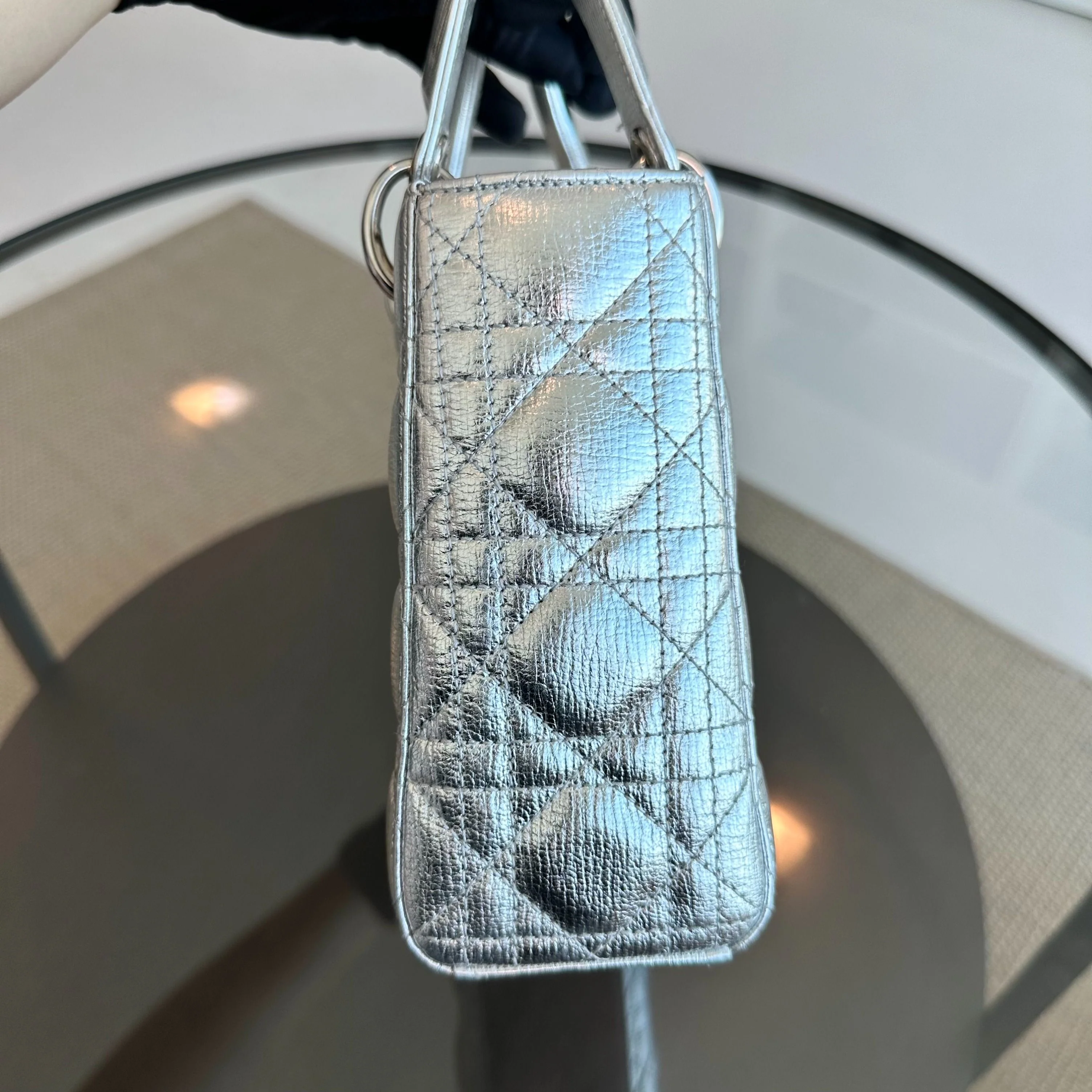 Dior Lady Small Metallic Silver Limited Edition Badge Charm ABC SHW - Best Luxury Designers