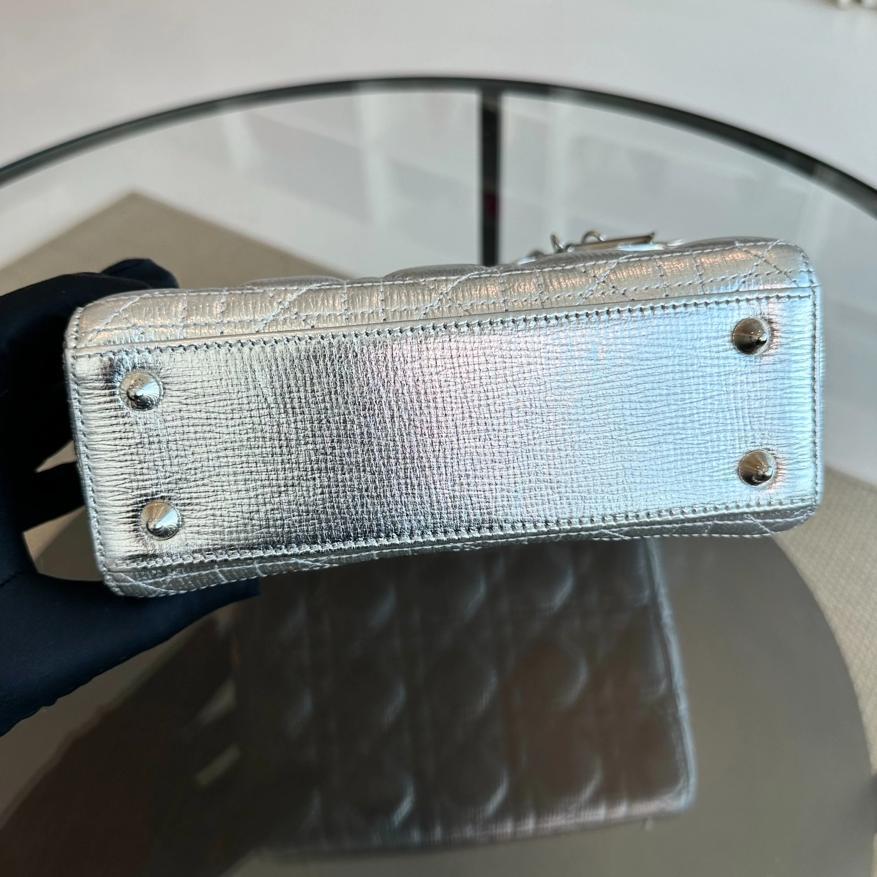 Dior Lady Small Metallic Silver Limited Edition Badge Charm ABC SHW - Best Luxury Designers