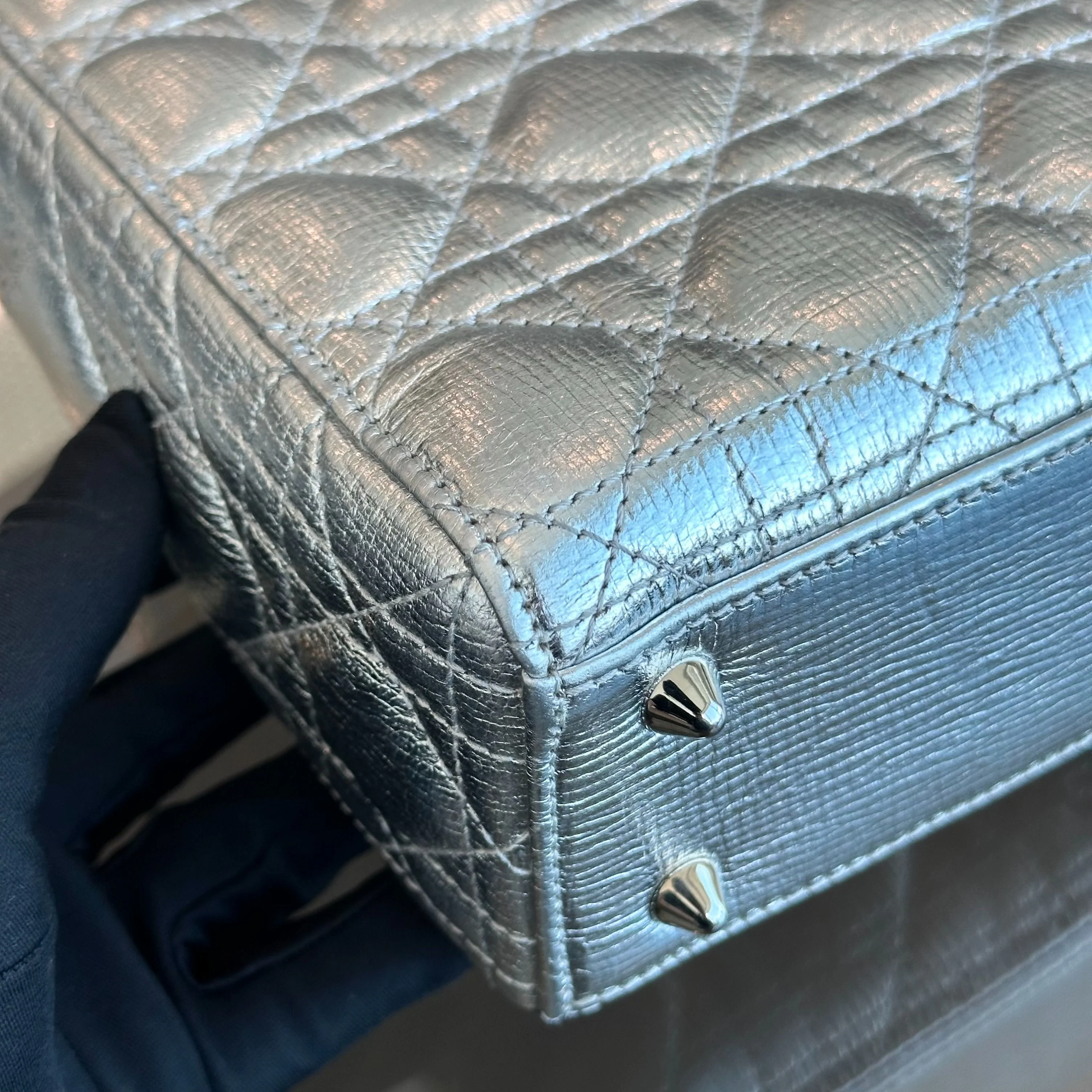 Dior Lady Small Metallic Silver Limited Edition Badge Charm ABC SHW - Best Luxury Designers