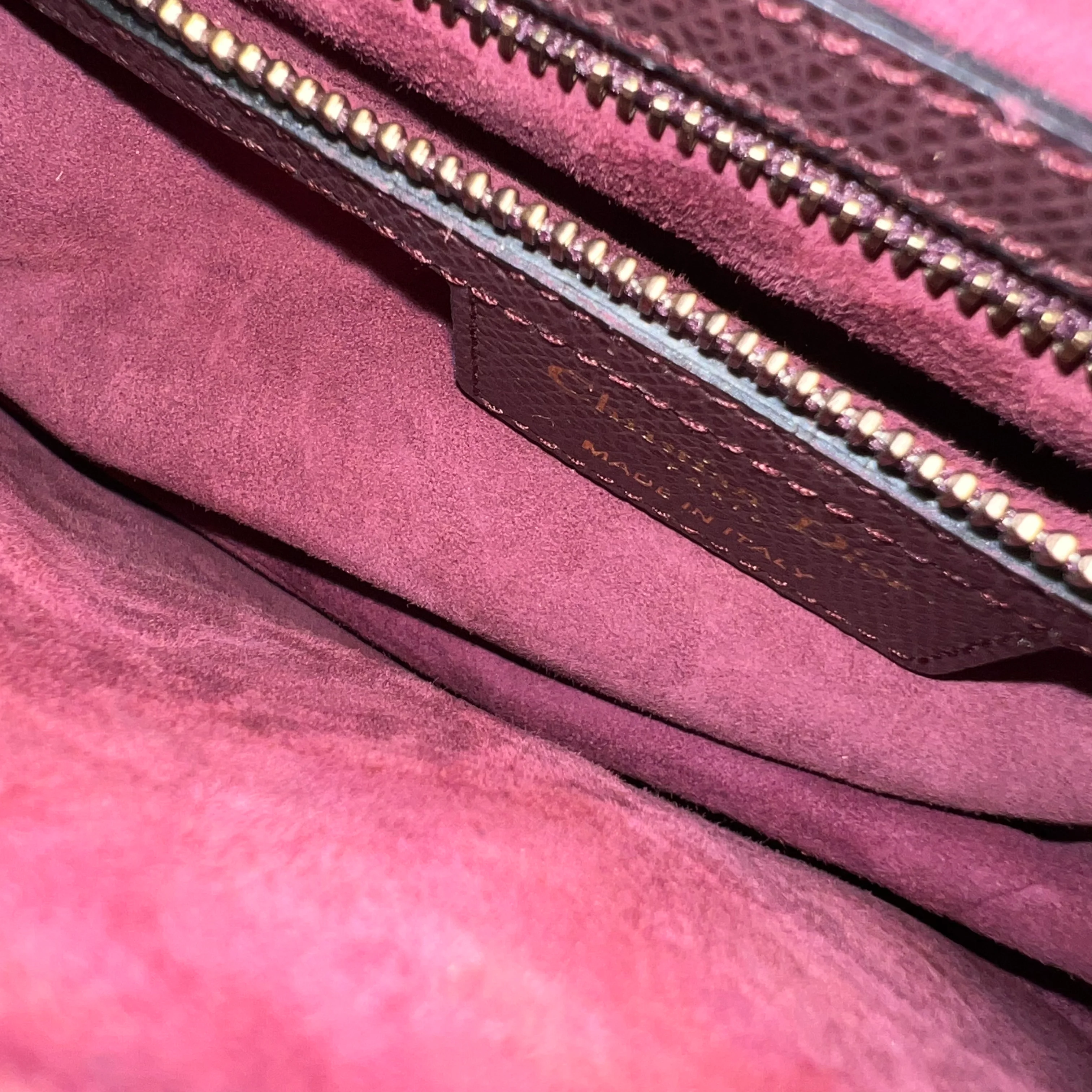 Dior Medium Saddle 25CM Grained Calfskin Burgundy Golden Hardware - Best Luxury Designers