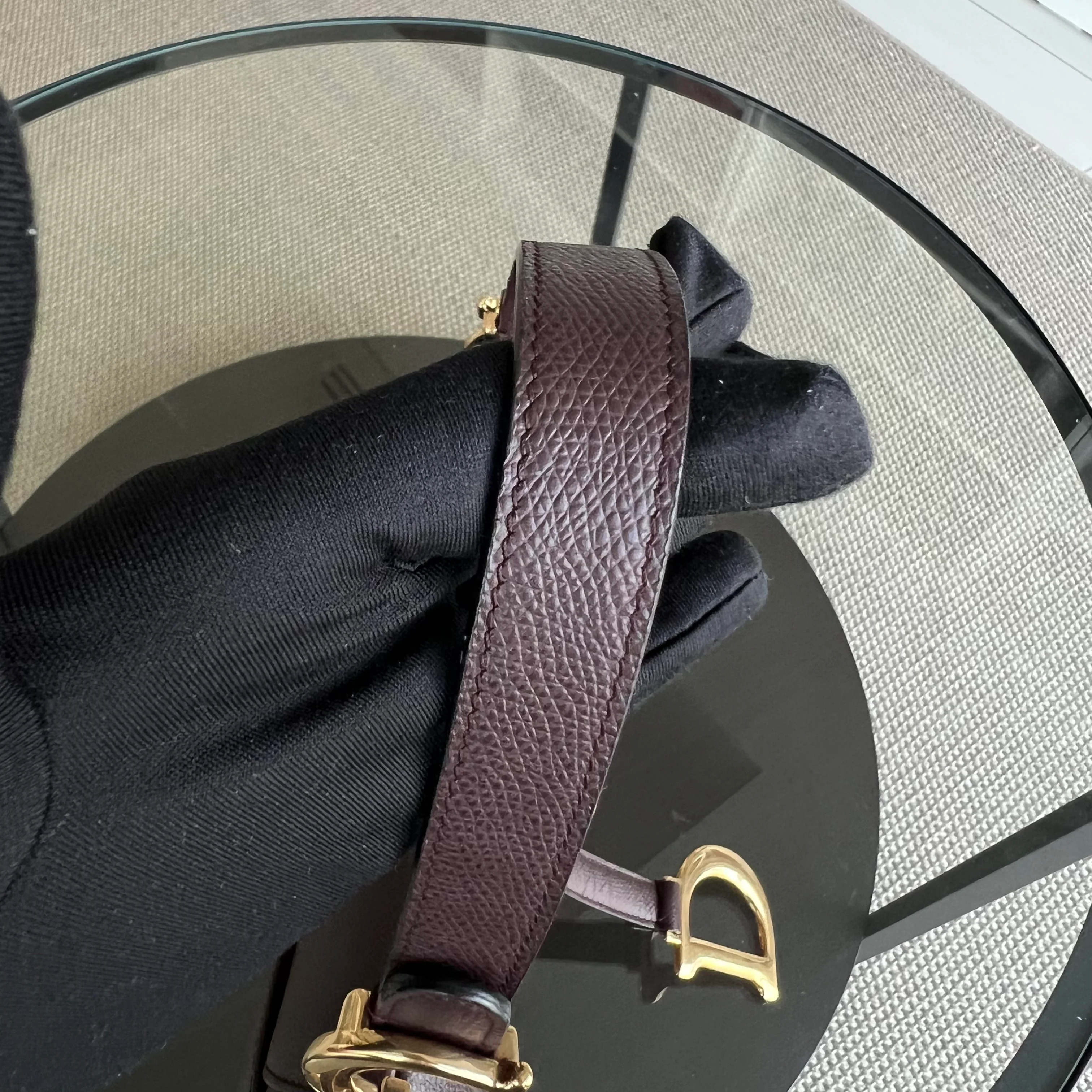 Dior Medium Saddle 25CM Grained Calfskin Burgundy Golden Hardware - Best Luxury Designers