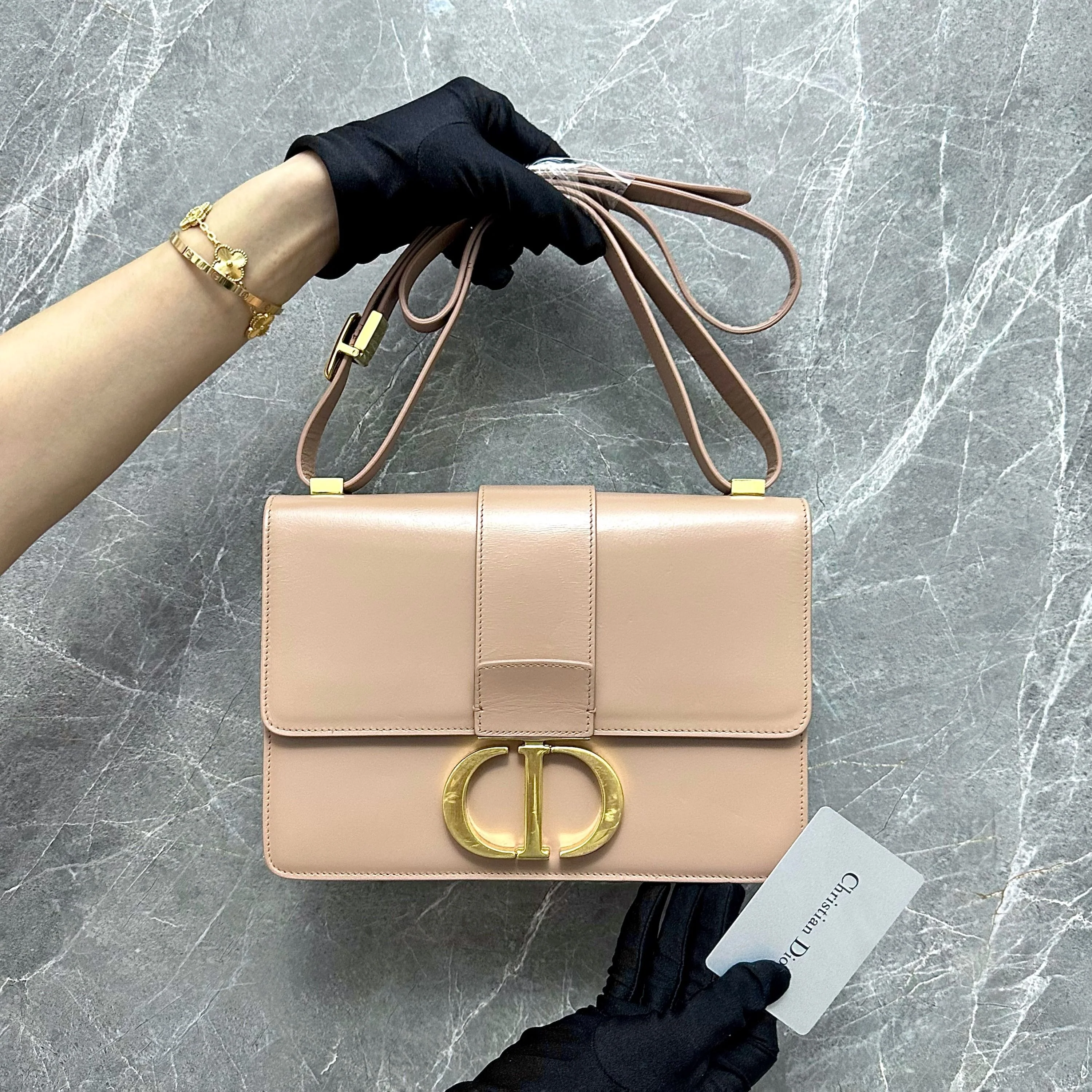 Dior Montaigne 30 Calfskin Medium Beige Shoulder Bag GHW - Best Luxury Designers