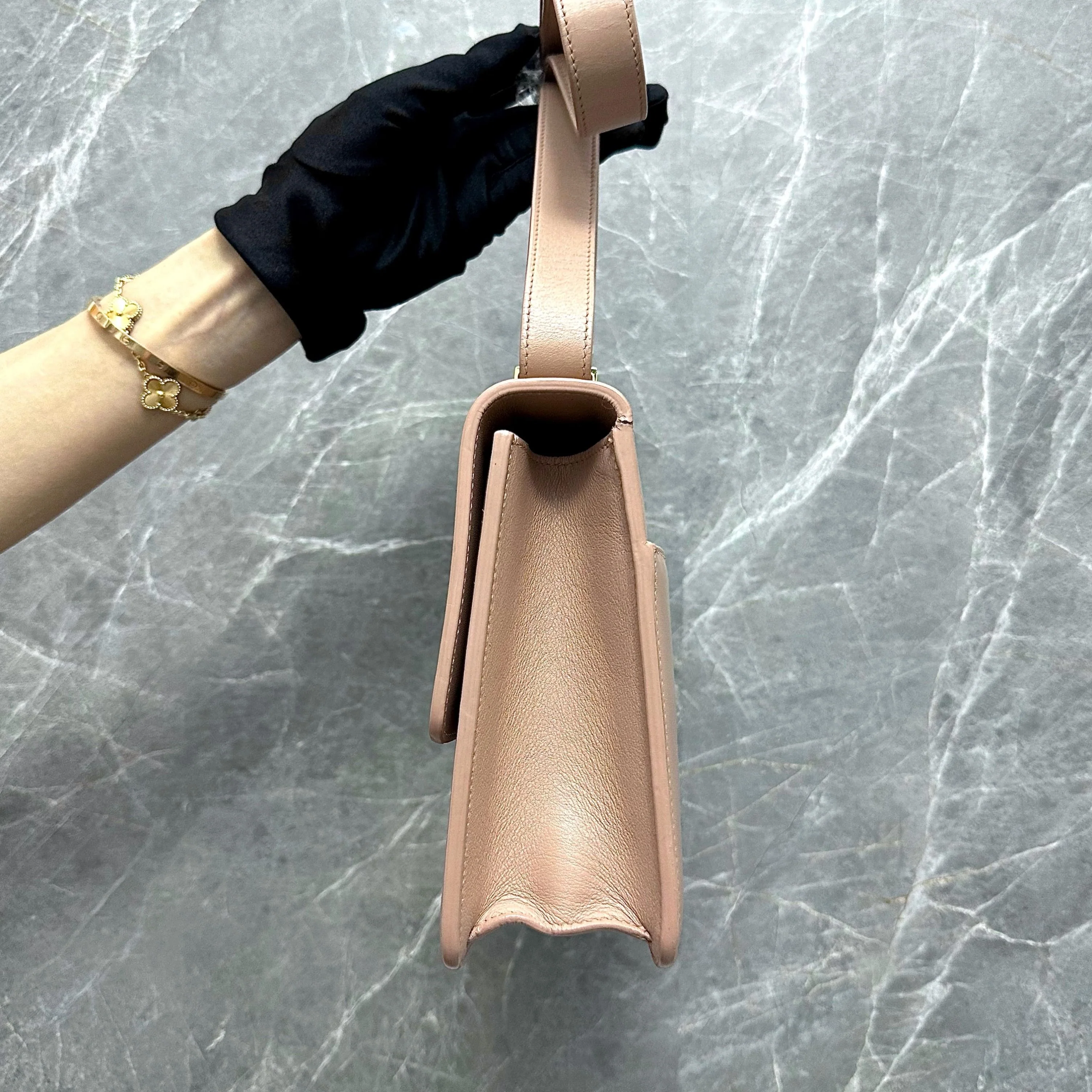 Dior Montaigne 30 Calfskin Medium Beige Shoulder Bag GHW - Best Luxury Designers