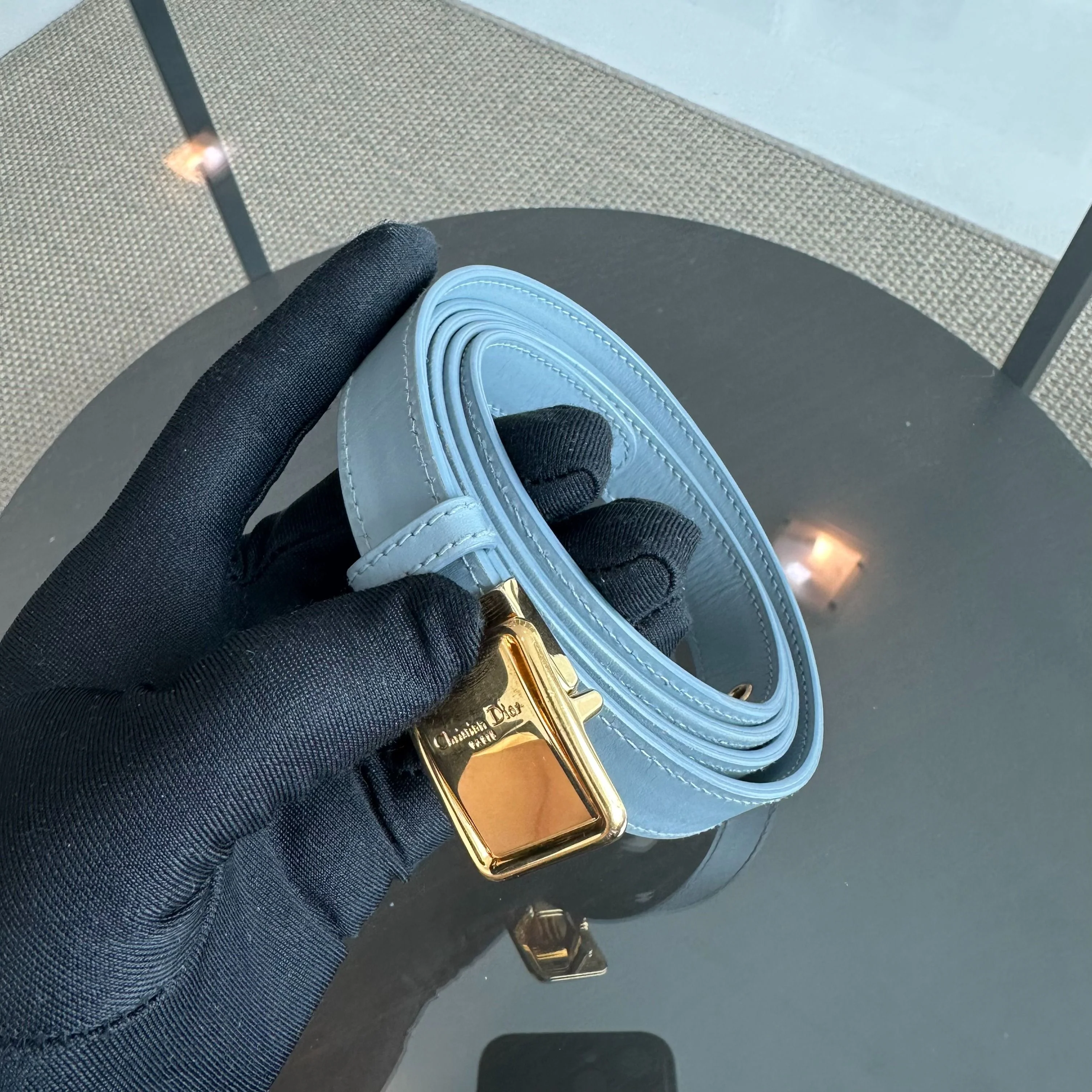 Dior Montaigne 30 Calfskin Medium Haze Blue Shoulder Bag - Best Luxury Designers