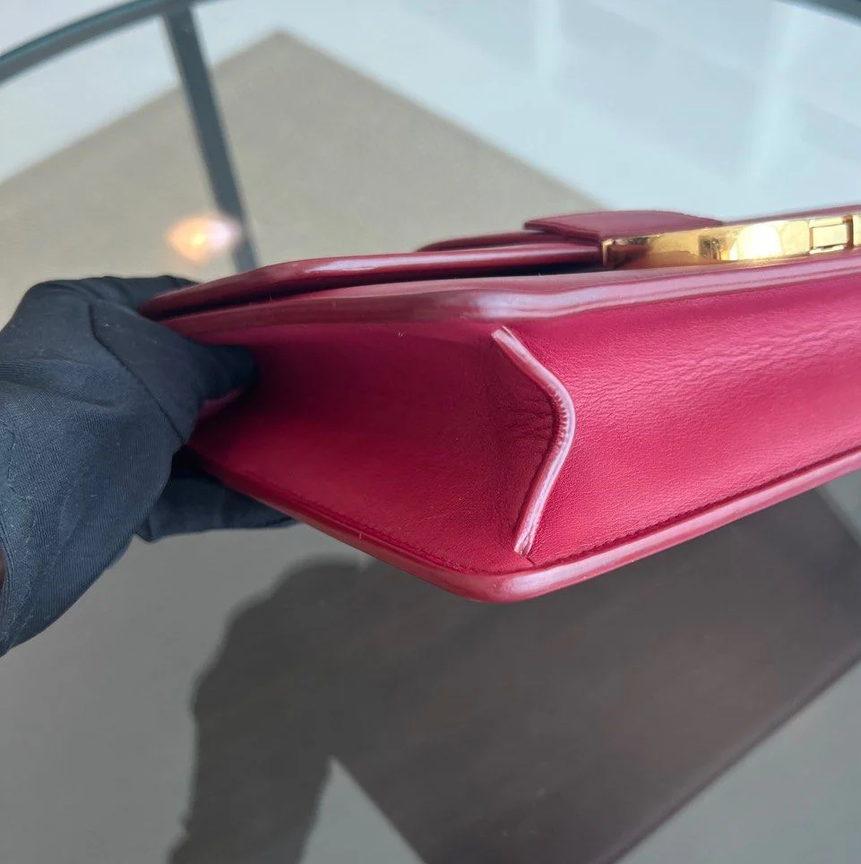 Dior Montaigne 30 Calfskin Medium Red Shoulder Bag GHW - Best Luxury Designers