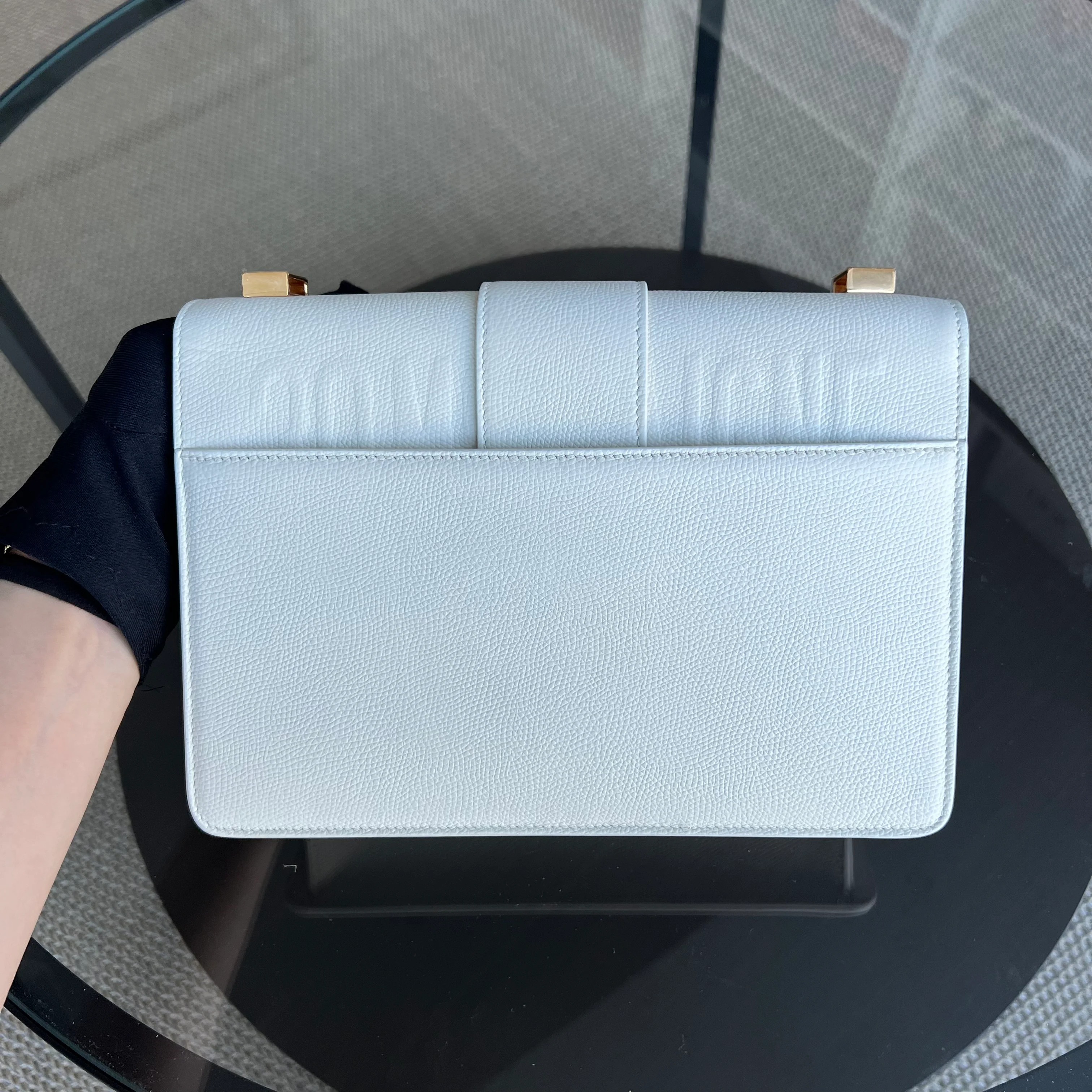 Dior Montaigne 30 Grained Calfskin White Golden Hardware - Best Luxury Designers