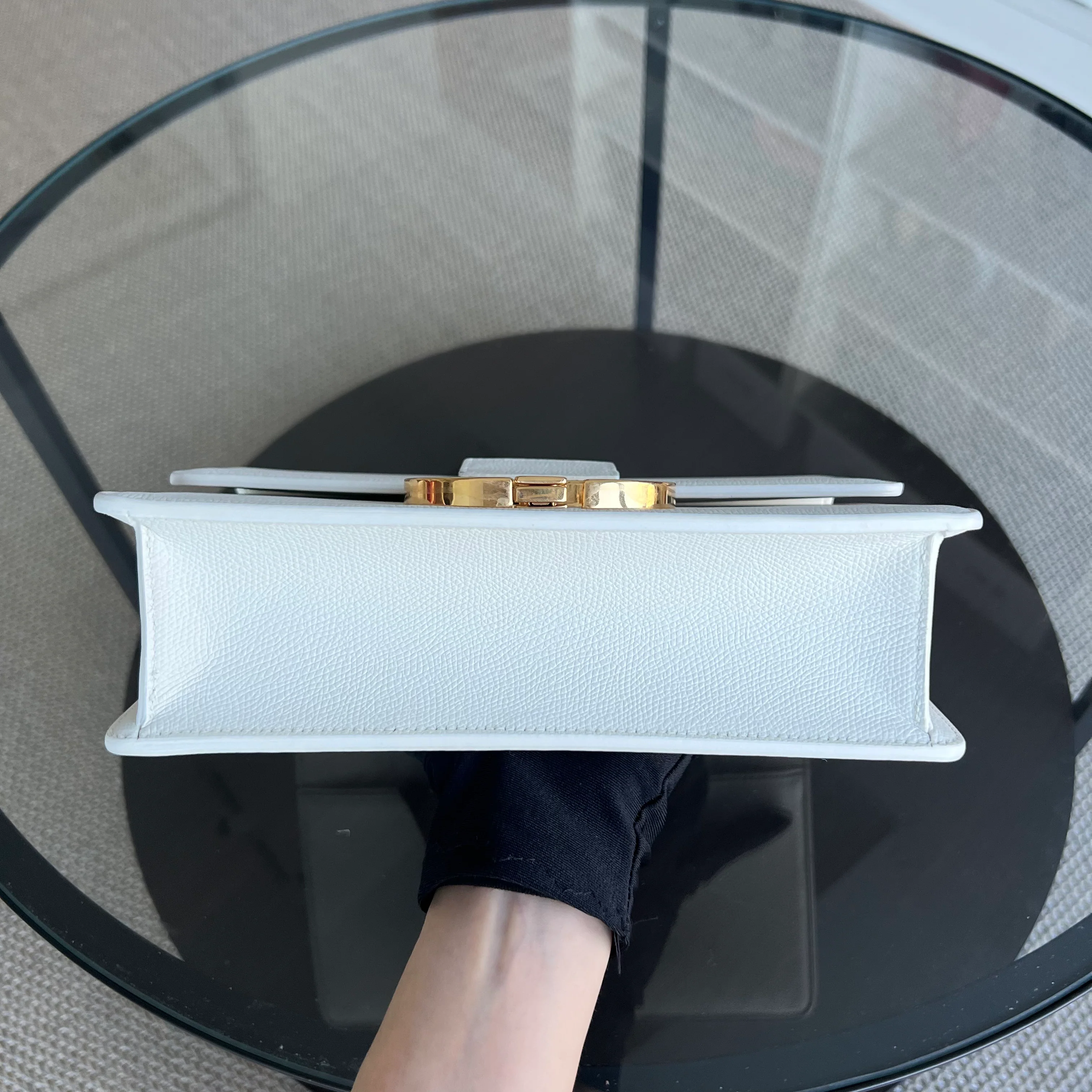 Dior Montaigne 30 Grained Calfskin White Golden Hardware - Best Luxury Designers