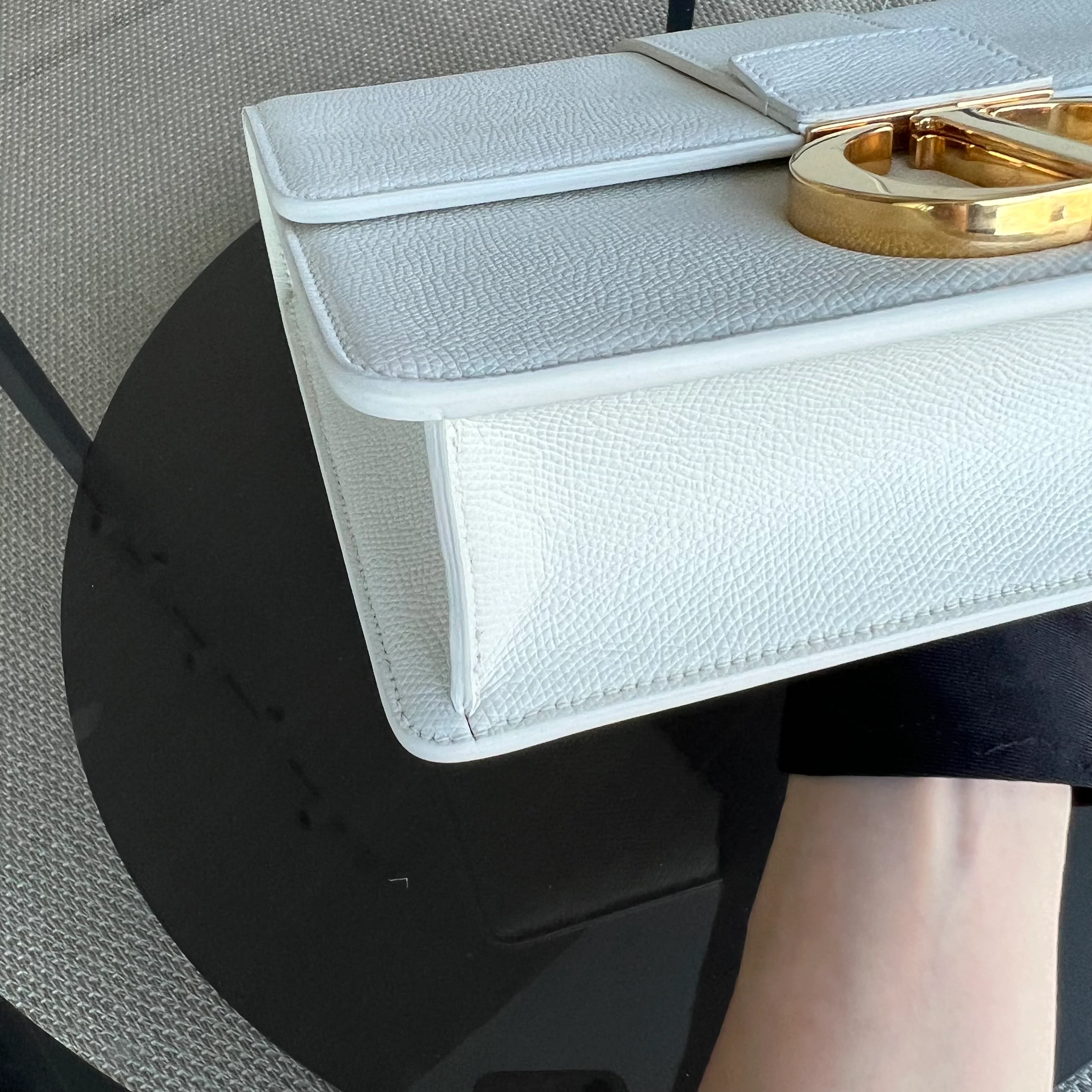 Dior Montaigne 30 Grained Calfskin White Golden Hardware - Best Luxury Designers