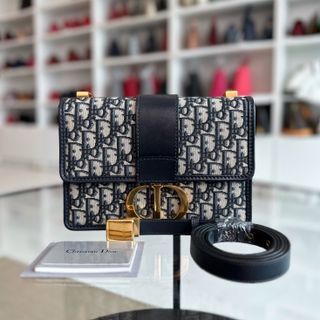 Dior Montaigne 30 Oblique Monogram Blue Shoulder Bag GHW - Best Luxury Designers