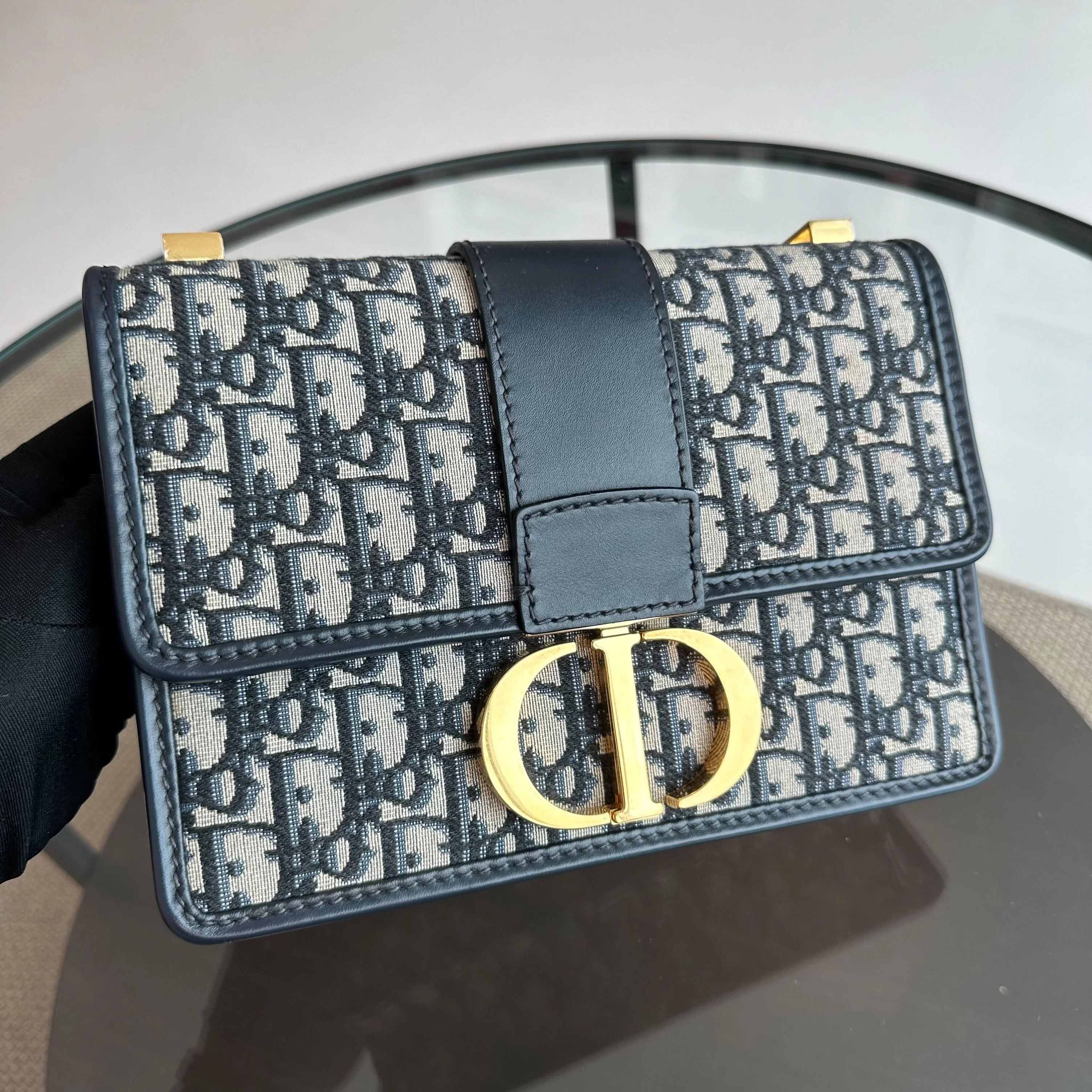 Dior Montaigne 30 Oblique Monogram Blue Shoulder Bag GHW - Best Luxury Designers