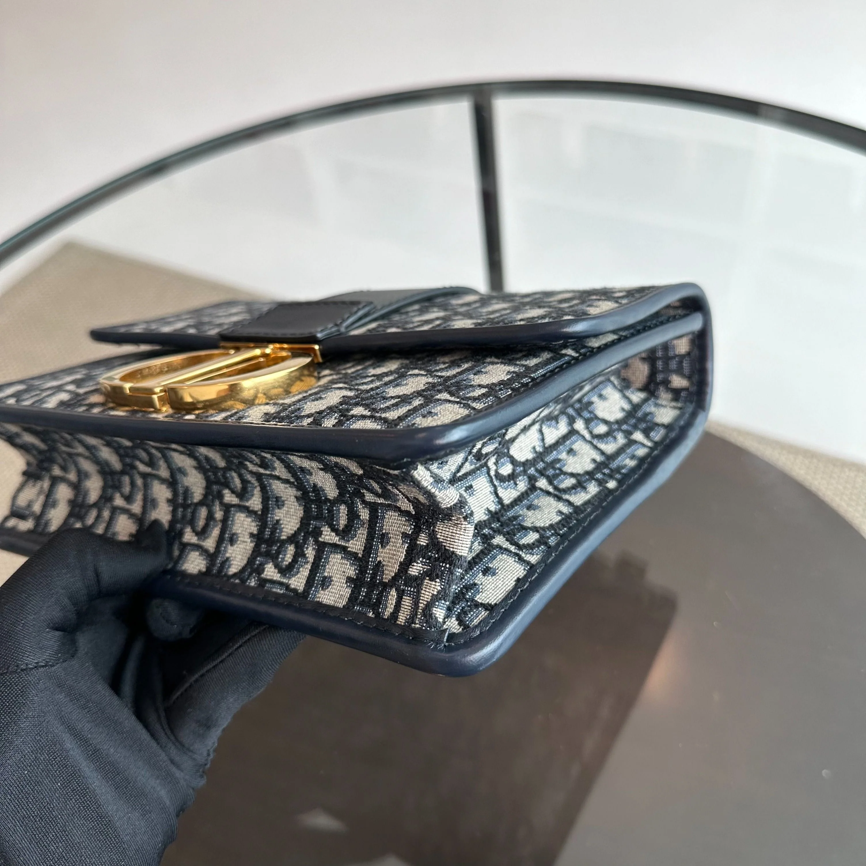 Dior Montaigne 30 Oblique Monogram Blue Shoulder Bag GHW - Best Luxury Designers