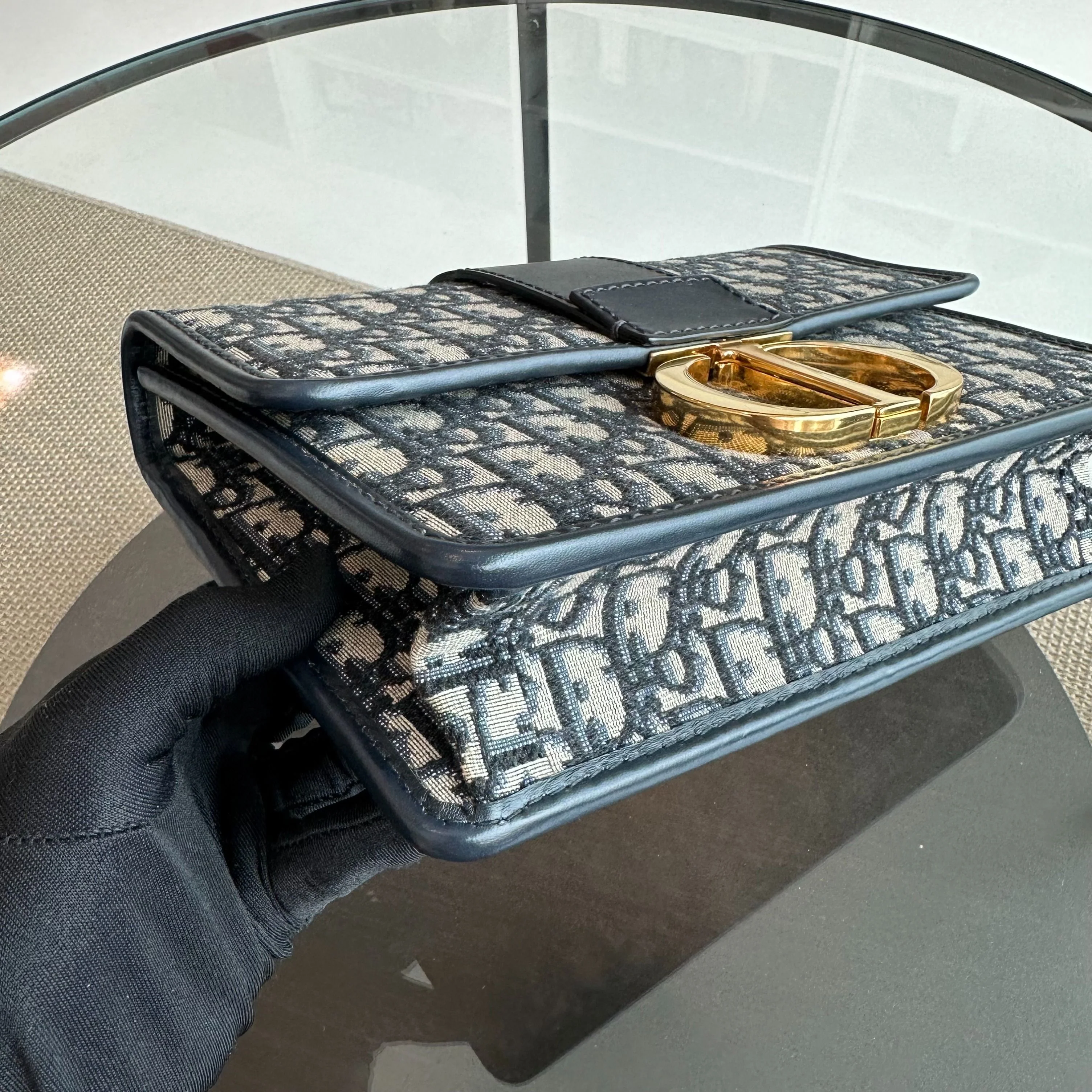 Dior Montaigne 30 Oblique Monogram Blue Shoulder Bag GHW - Best Luxury Designers