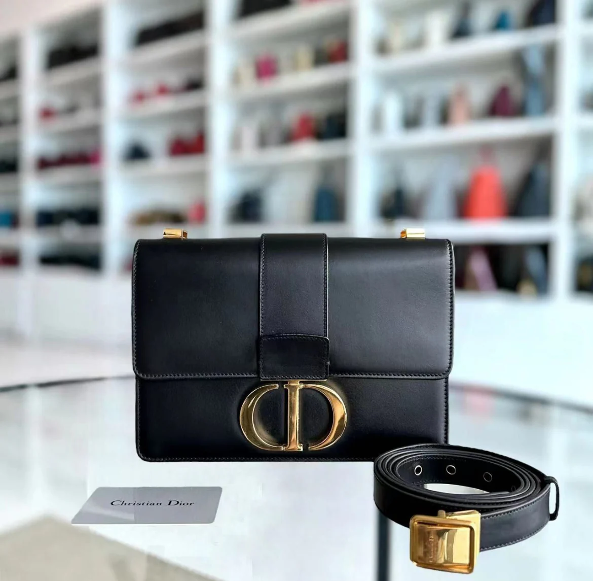 Dior Montaigne 30 Smooth Calfskin Black Golden Hardware - Best Luxury Designers